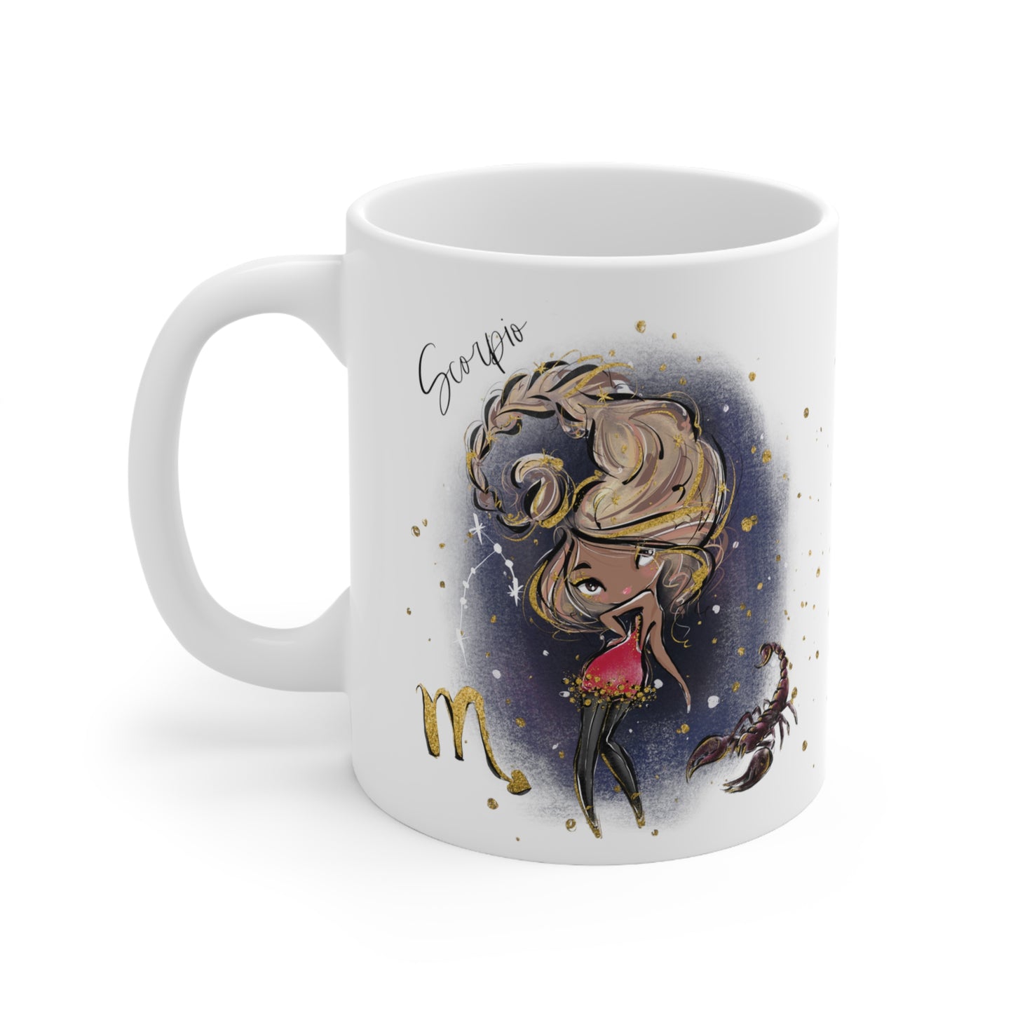 Personalised/Non Personalised Zodiac Sign, Scorpio, Ceramic Mug 11oz