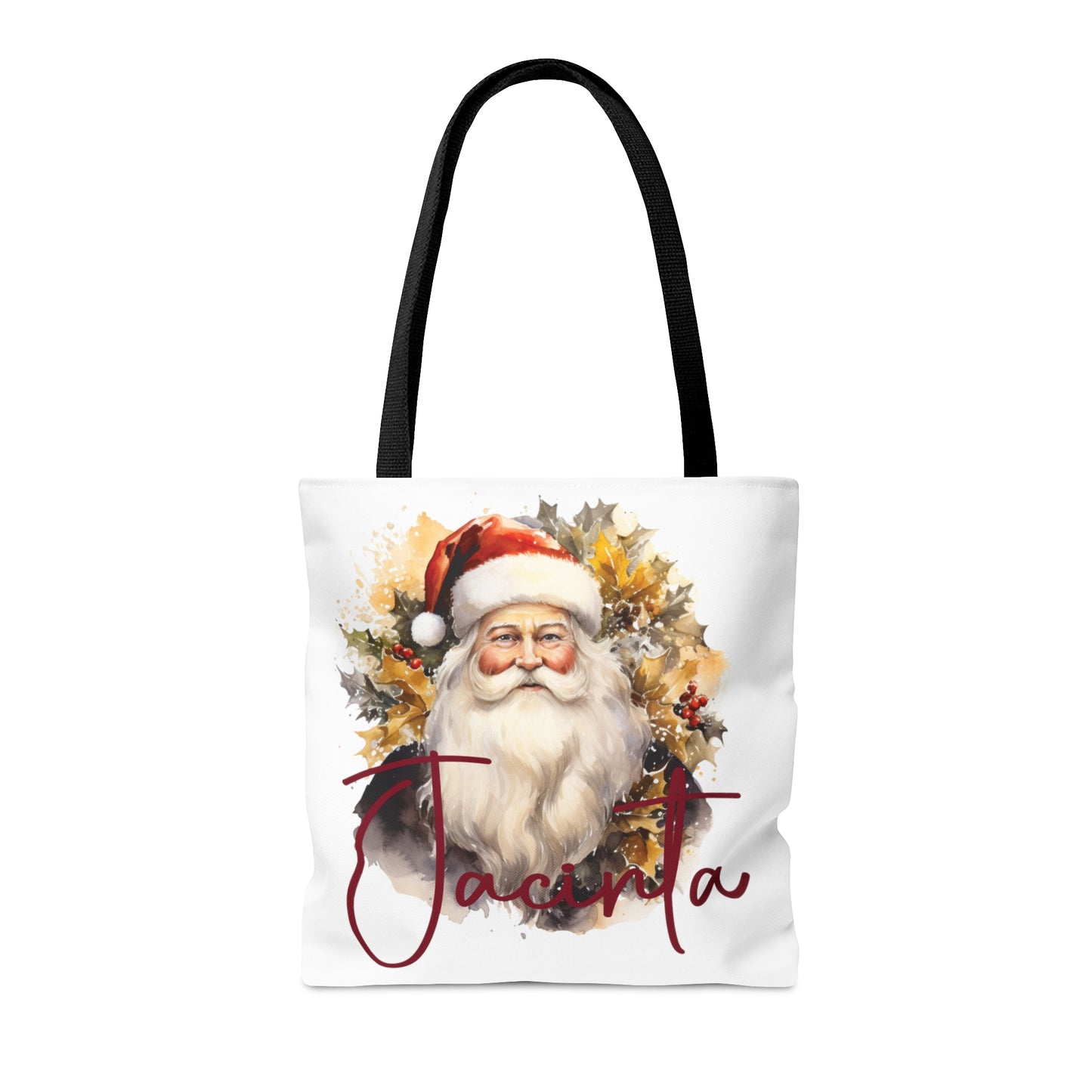 Santa wreath Personalised Tote Bag, Christmas bag, Christmas Tote Bag, Personalised/Non-Personalised