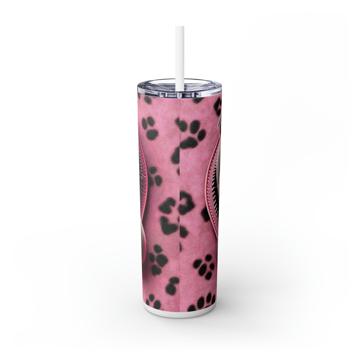 Skinny Tumbler with Straw, 20oz, Cat, Valentines Day, awd-749