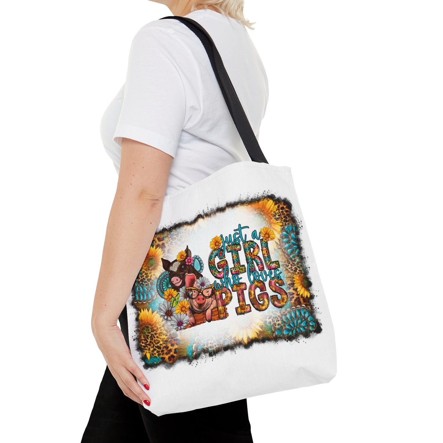 Tote Bag, Western, Just a Girl Who Loves Pigs