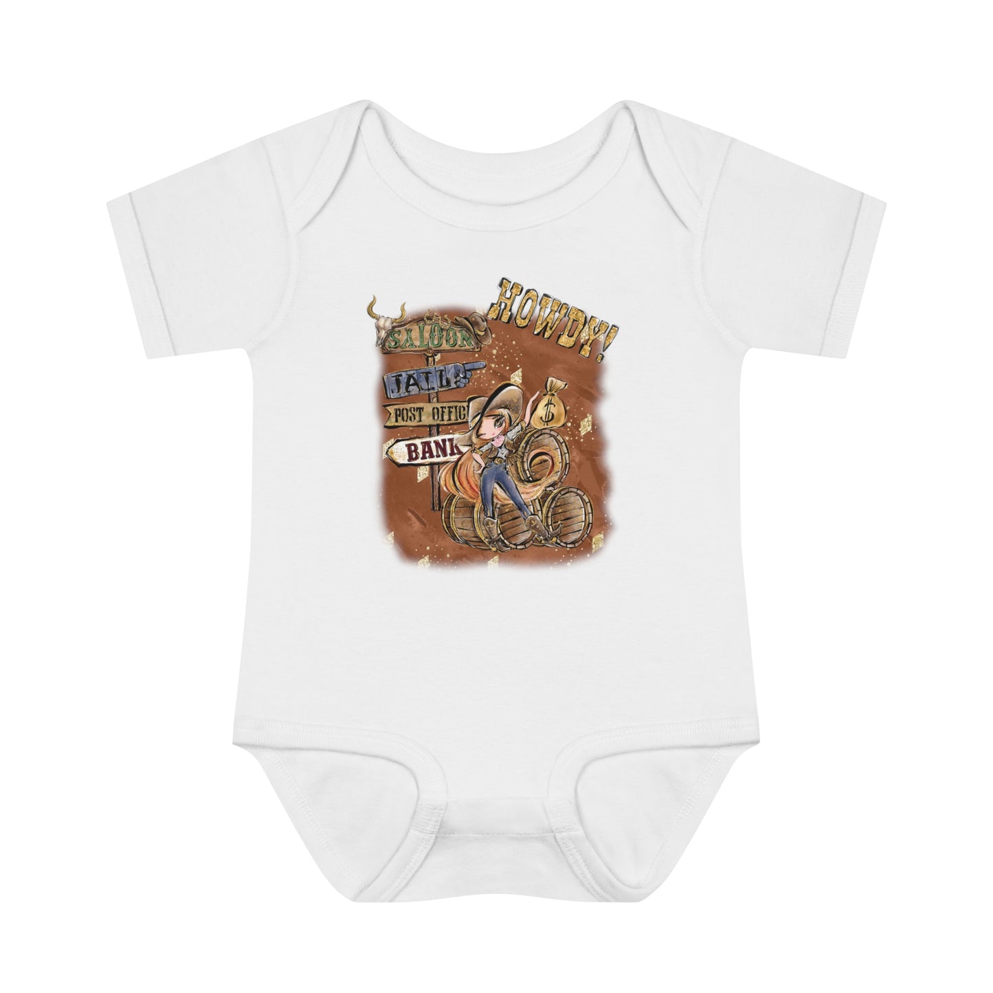 Infant Baby Rib Bodysuit, Howdy Cowgirl baby Bodysuit