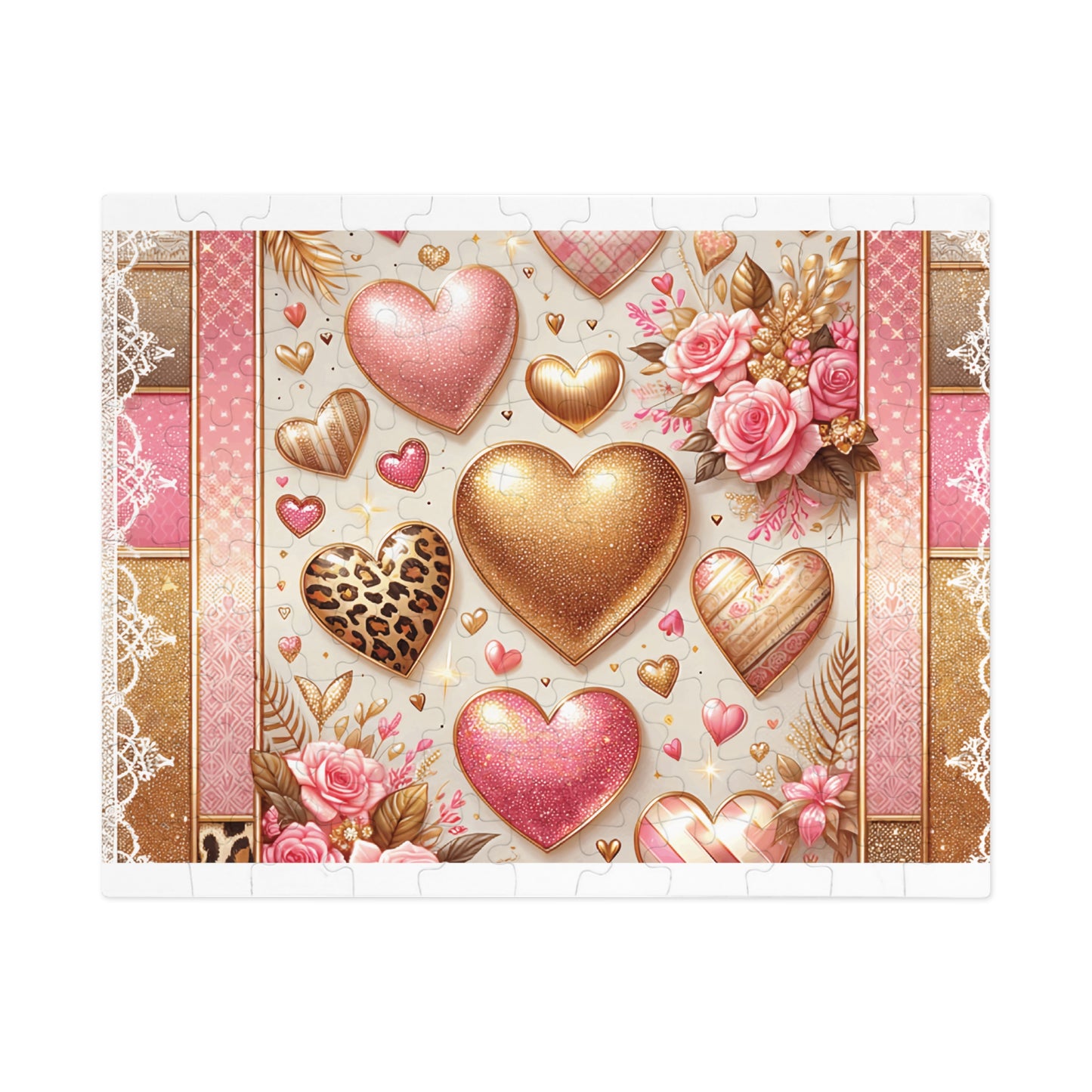 Jigsaw Puzzle, Hearts, Personalised/Non-Personalised (30, 110, 252, 500,1000-Piece)