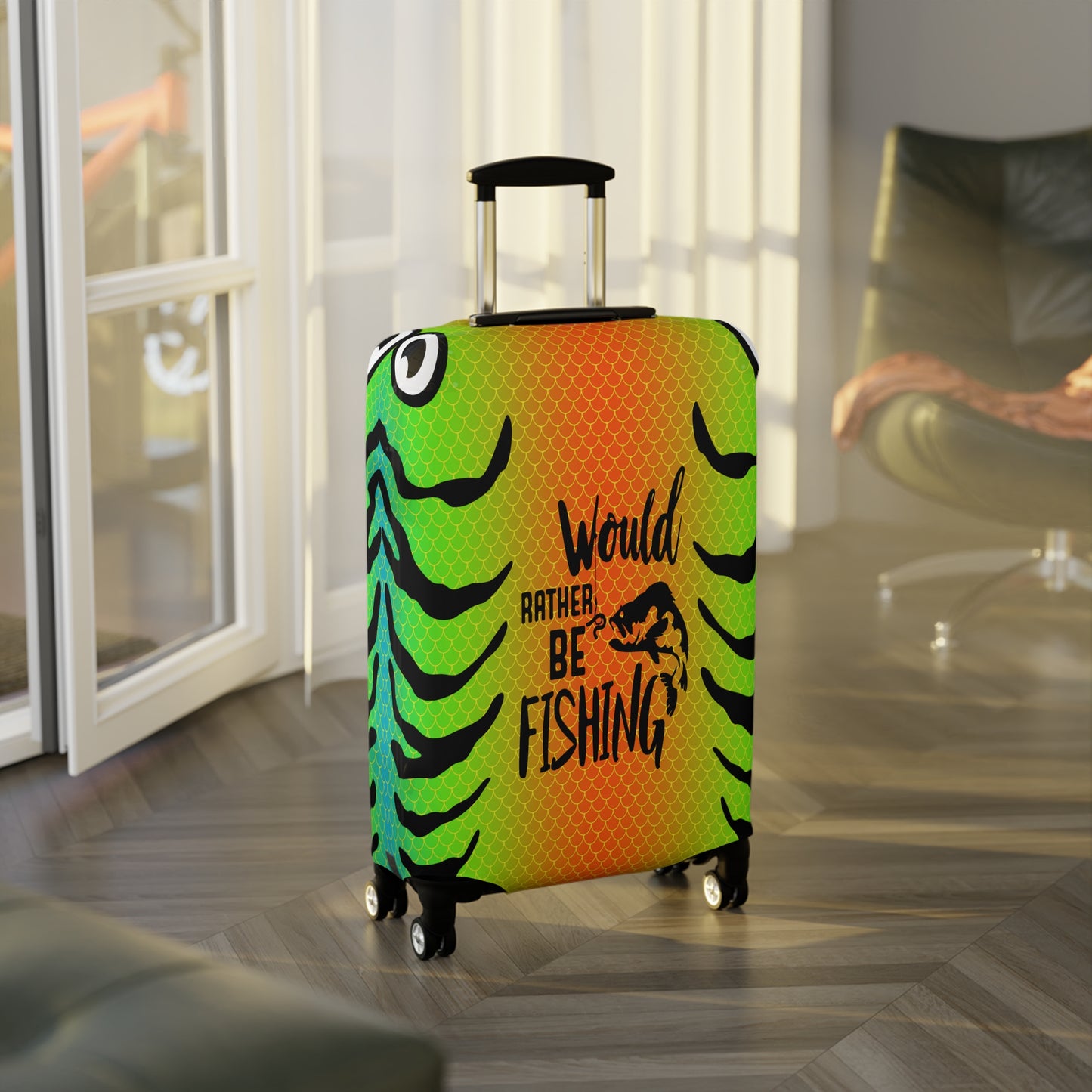 Luggage Cover, Would rather be fishing, awd-3109