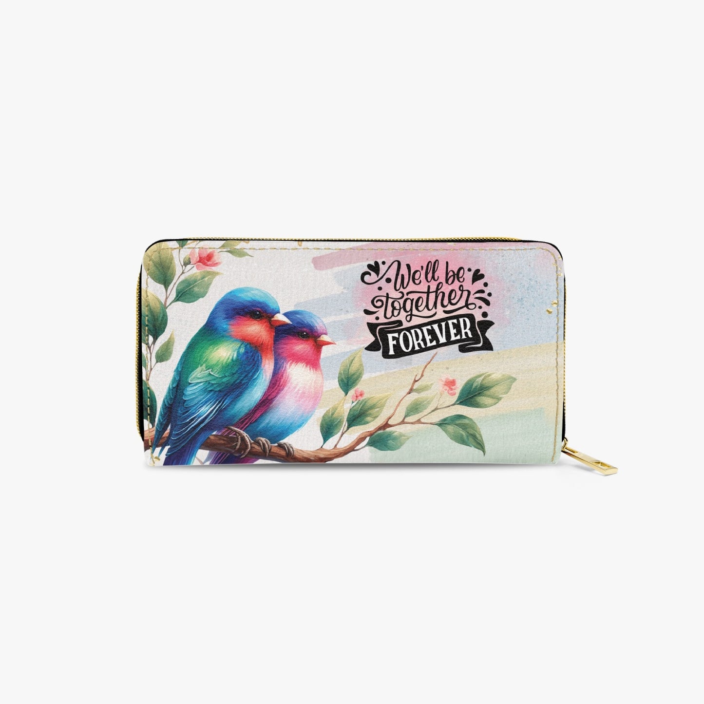 Long Type Zipper Purse, Birds, We will be together forever, awd-630