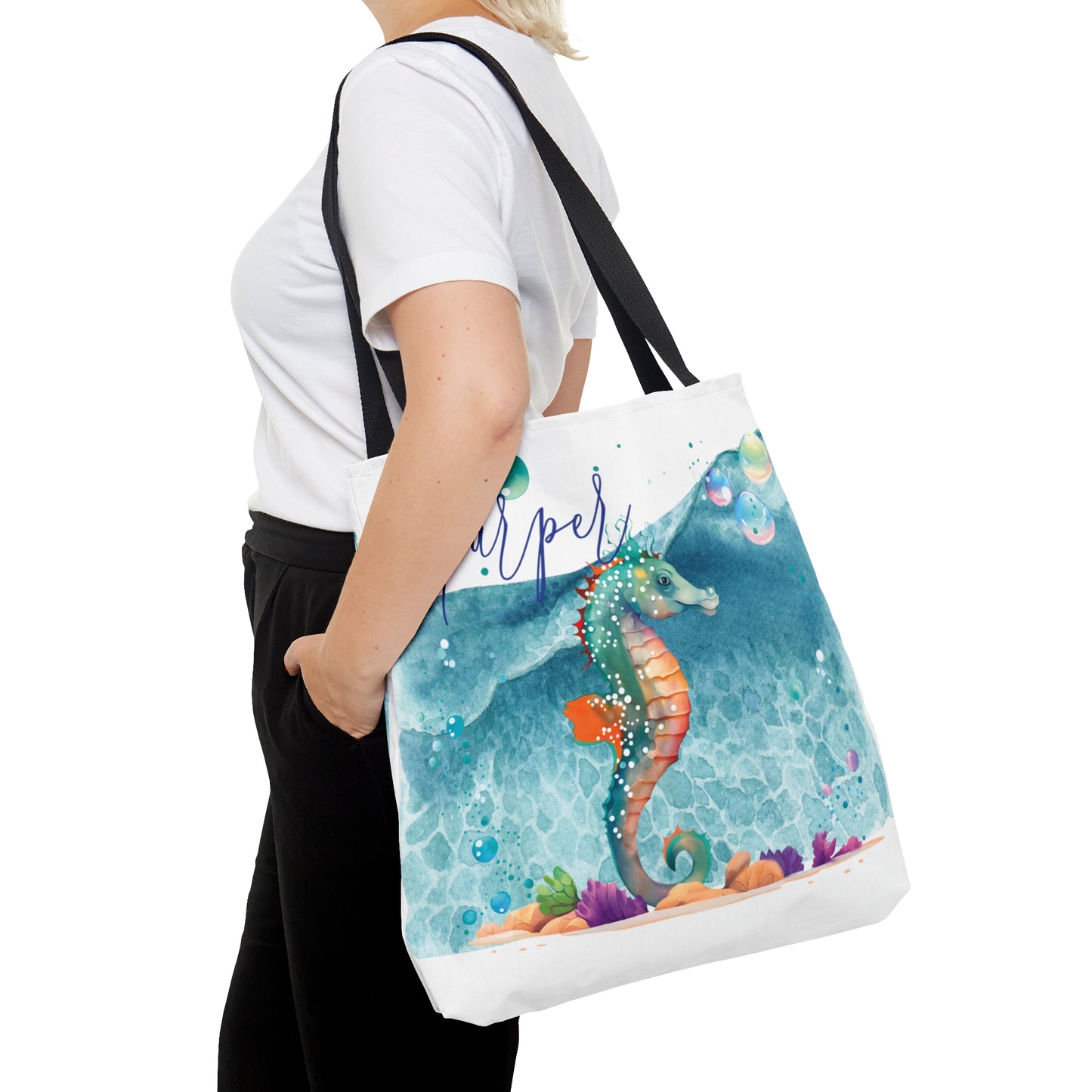 Personalised Tote Bag, Seahorse bag, Beach Tote Bag, Personalised/Non-Personalised