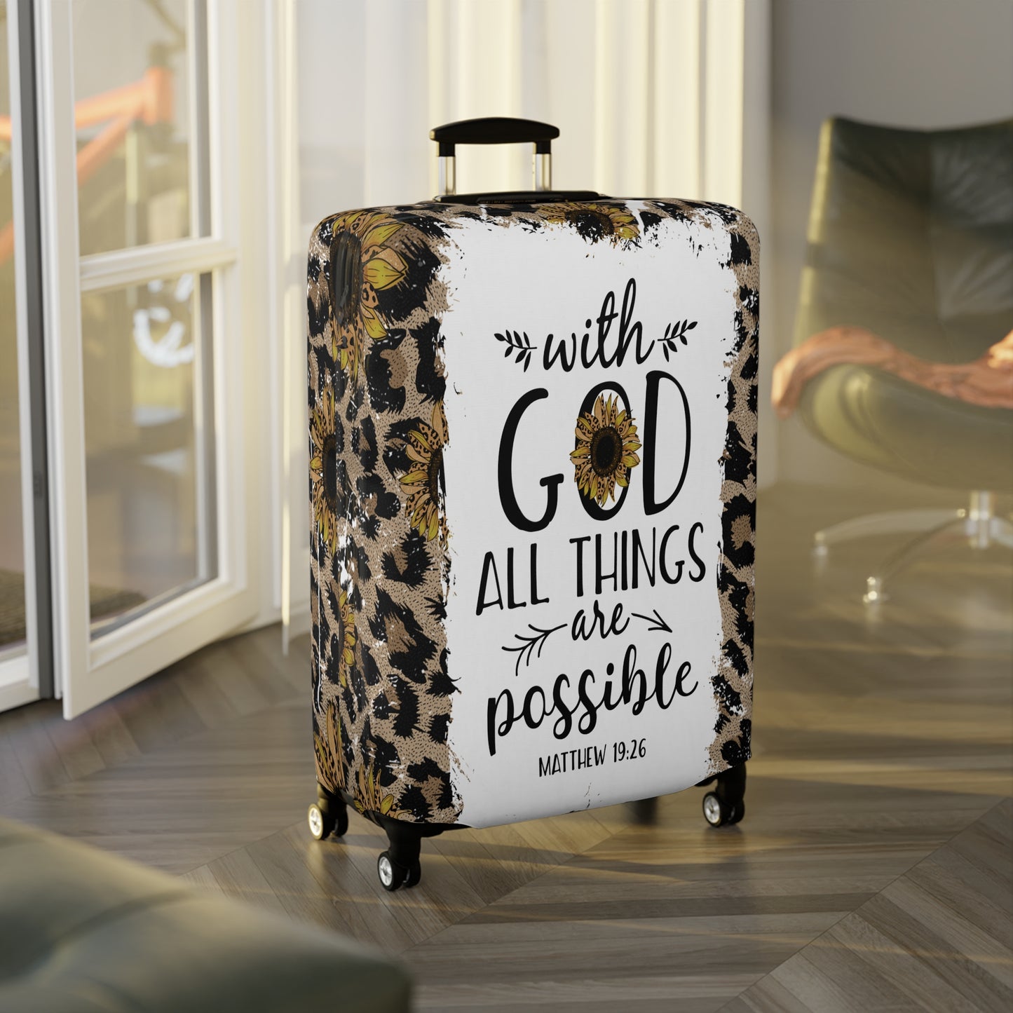 Luggage Cover, Bible Verse, With God all things are Possible, awd-1463