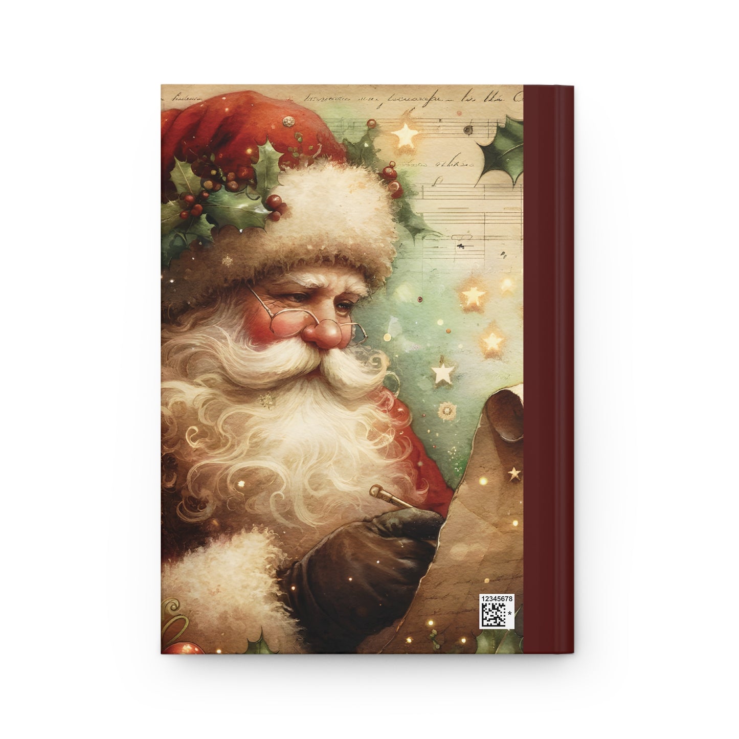 Personalised Hardcover Journal Matte, Christmas, Santa, awd-1481