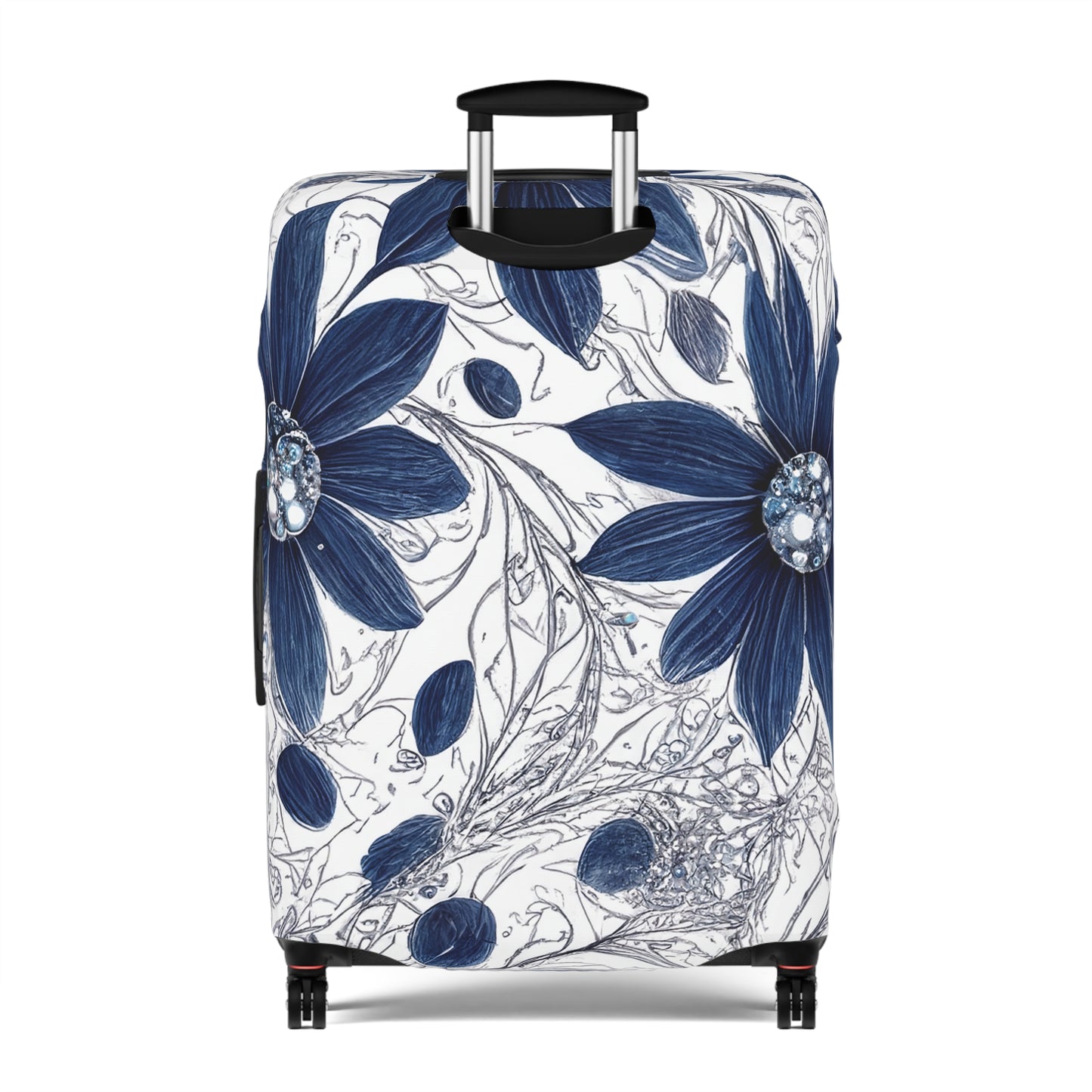 Luggage Cover, Blue Floral-3