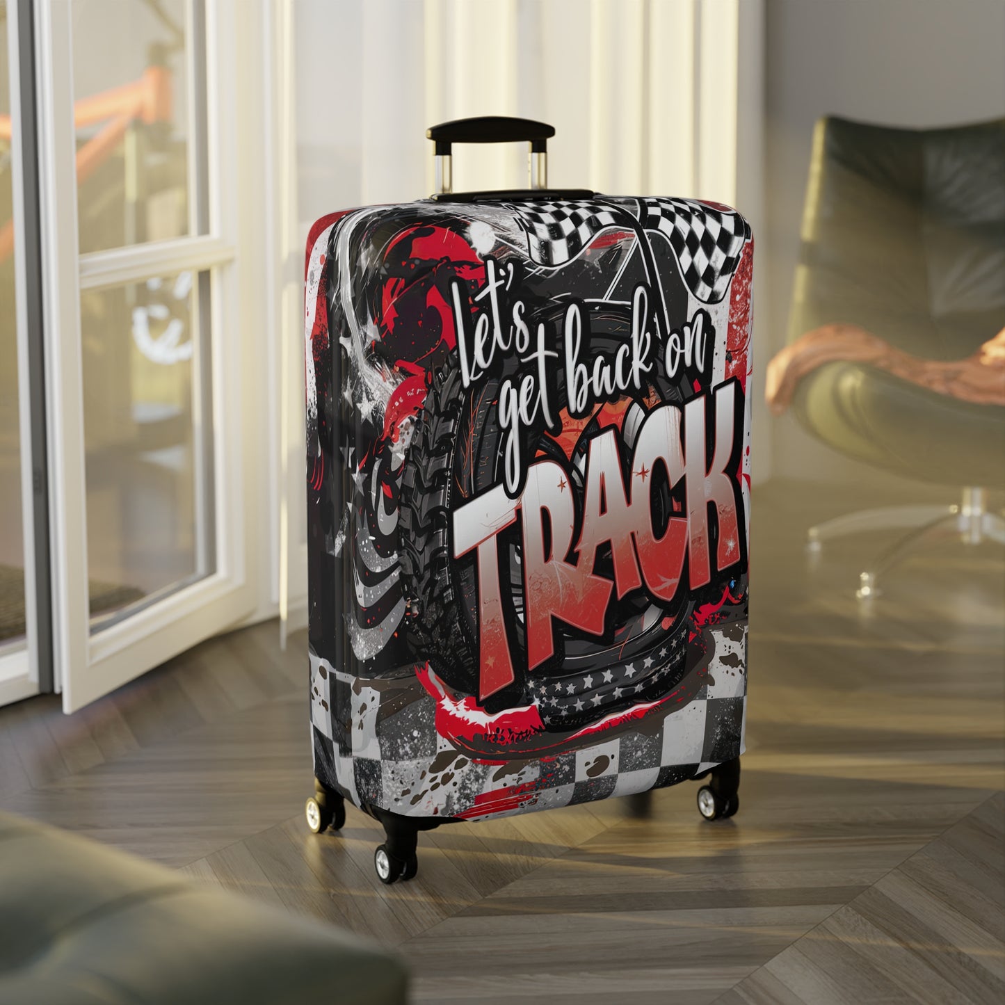 Luggage Cover, Lets get Back on Track, awd-1653