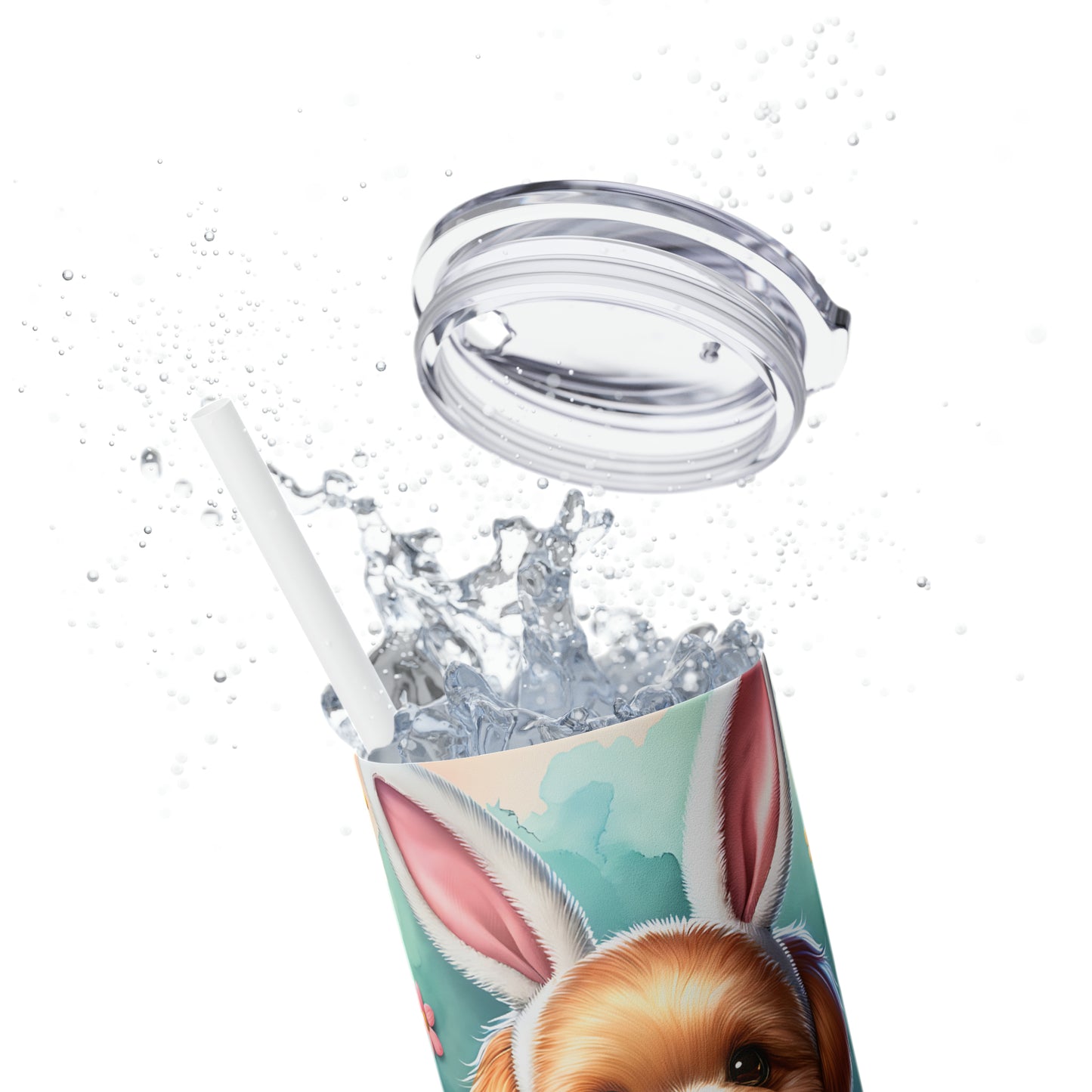 Skinny Tumbler with Straw, 20oz, Easter, Dog, awd-1310