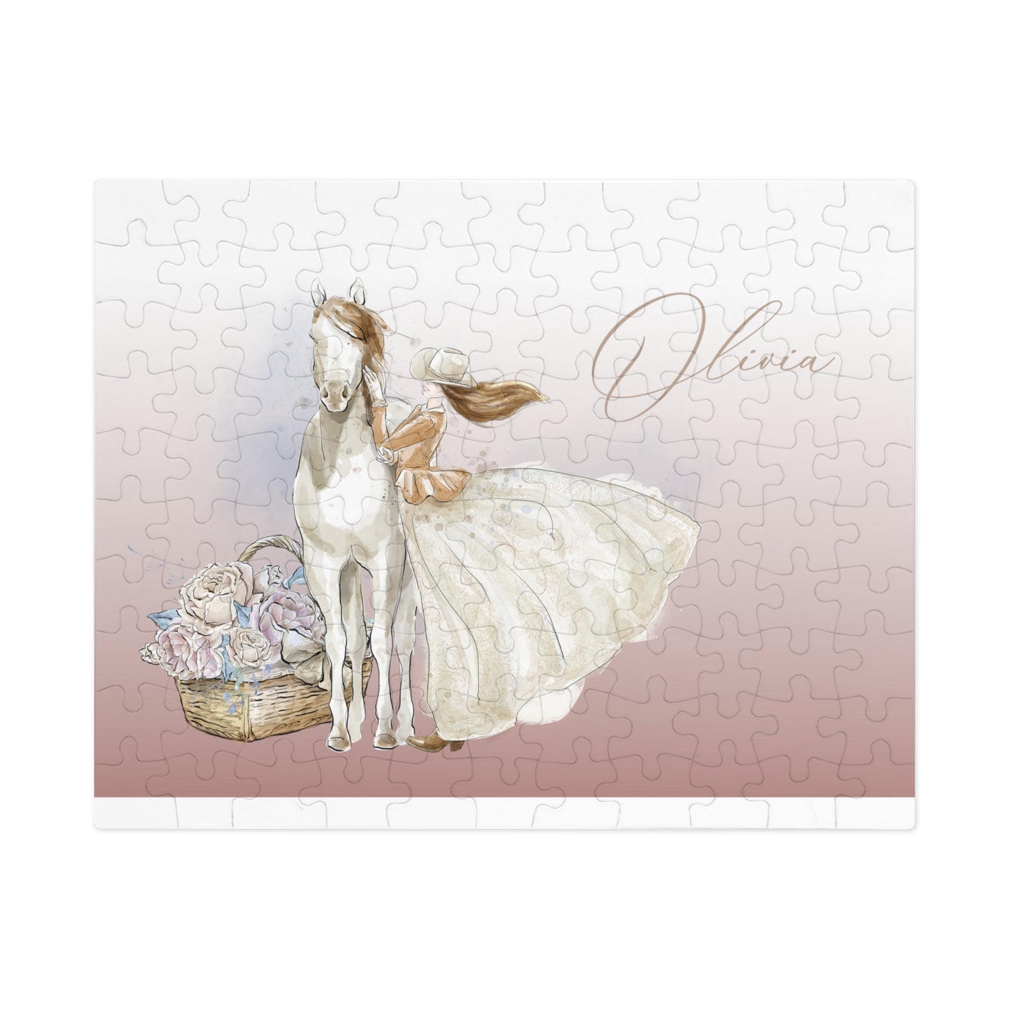 Jigsaw Puzzle, Western, Just a Girl Who Loves Horses, Personalised/Non-Personalised (30, 110, 252, 500,1000-Piece)