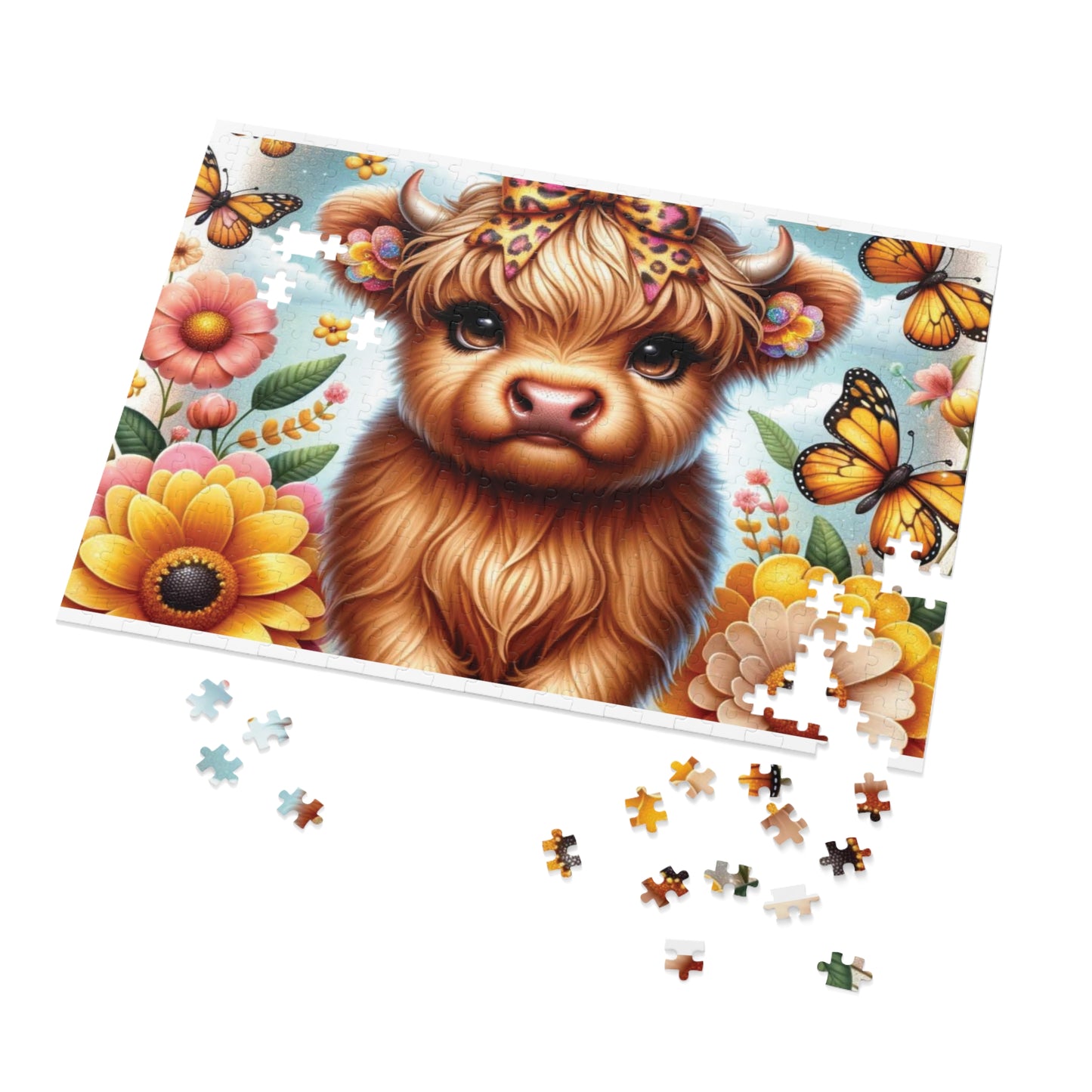 Puzzle, Highland Cow, Personalised/Non-Personalised (30, 110, 252, 500,1000-Piece) awd-658