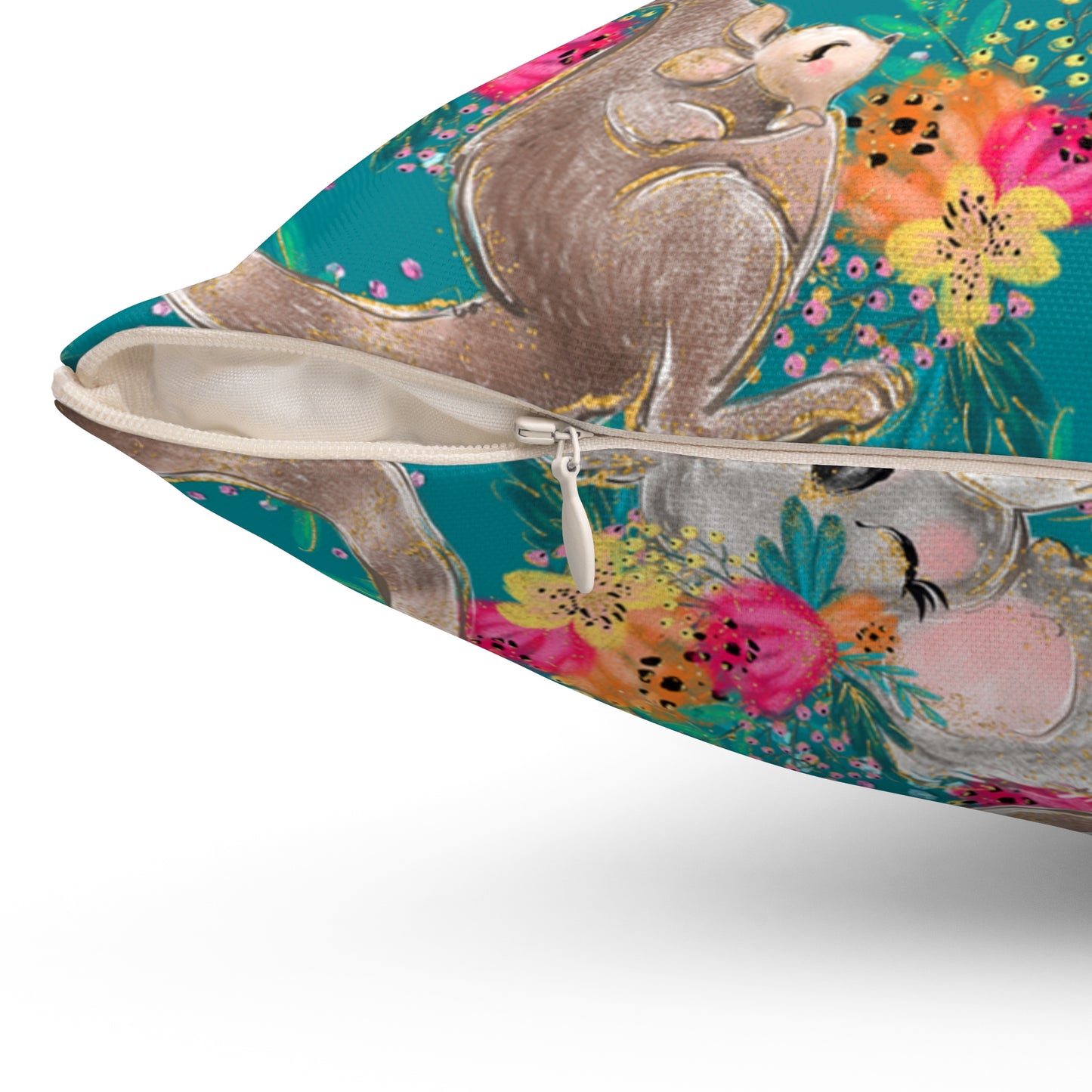 Spun Polyester Square Pillow, Australian Animals