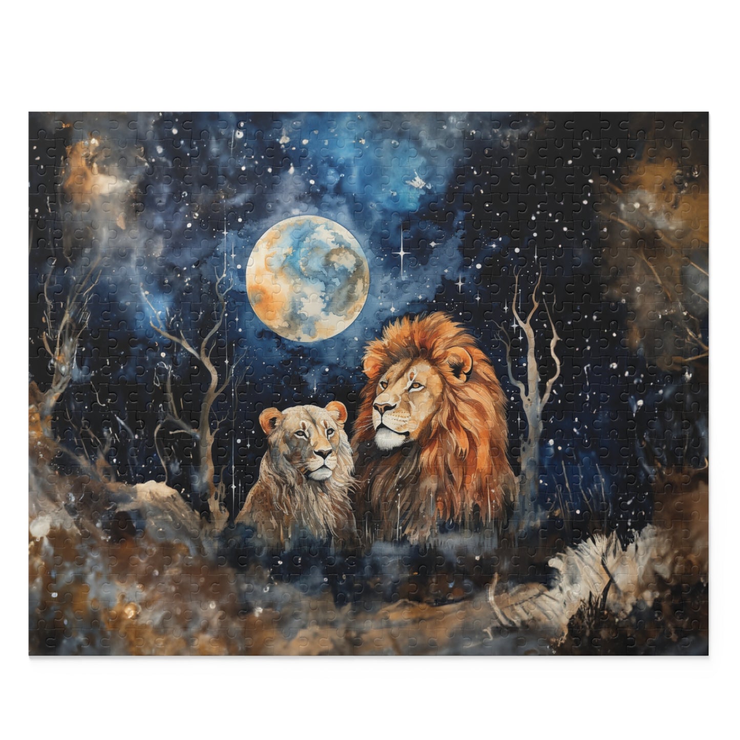 Personalised/Non-Personalised Puzzle, Lions (120, 252, 500-Piece)