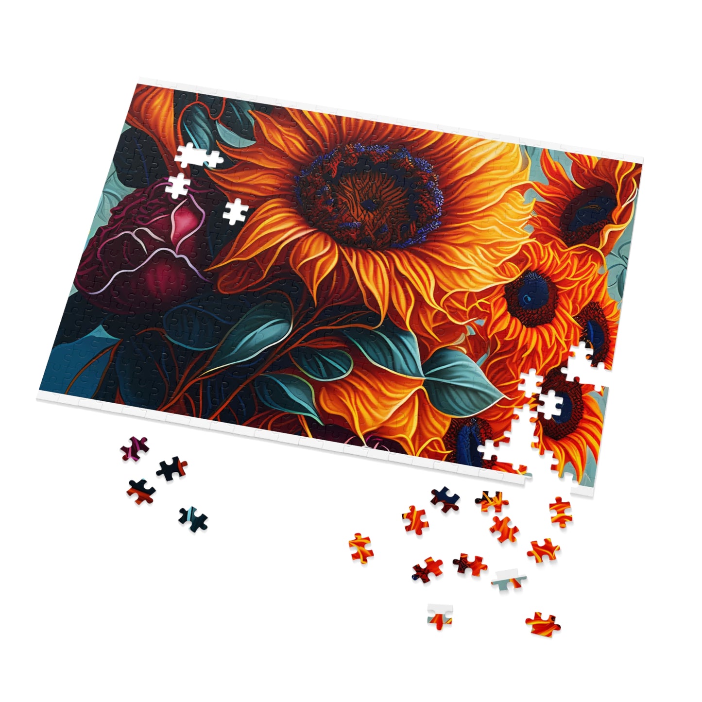 Puzzle, Sunflower, Personalised/Non-Personalised (30, 110, 252, 500,1000-Piece) awd-625