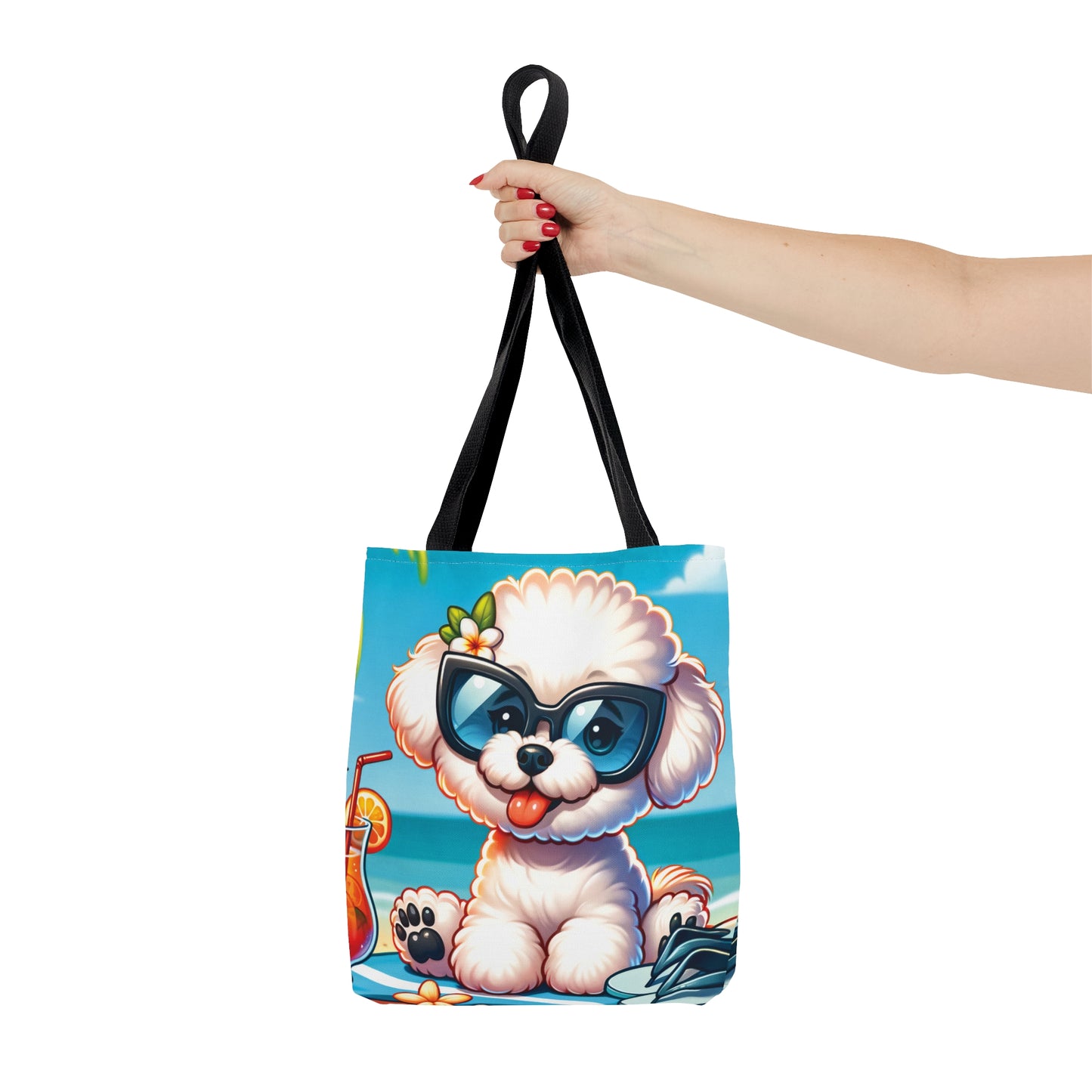 Tote Bag, Dog on Beach, Bichon Frise, Tote bag, awd-1107