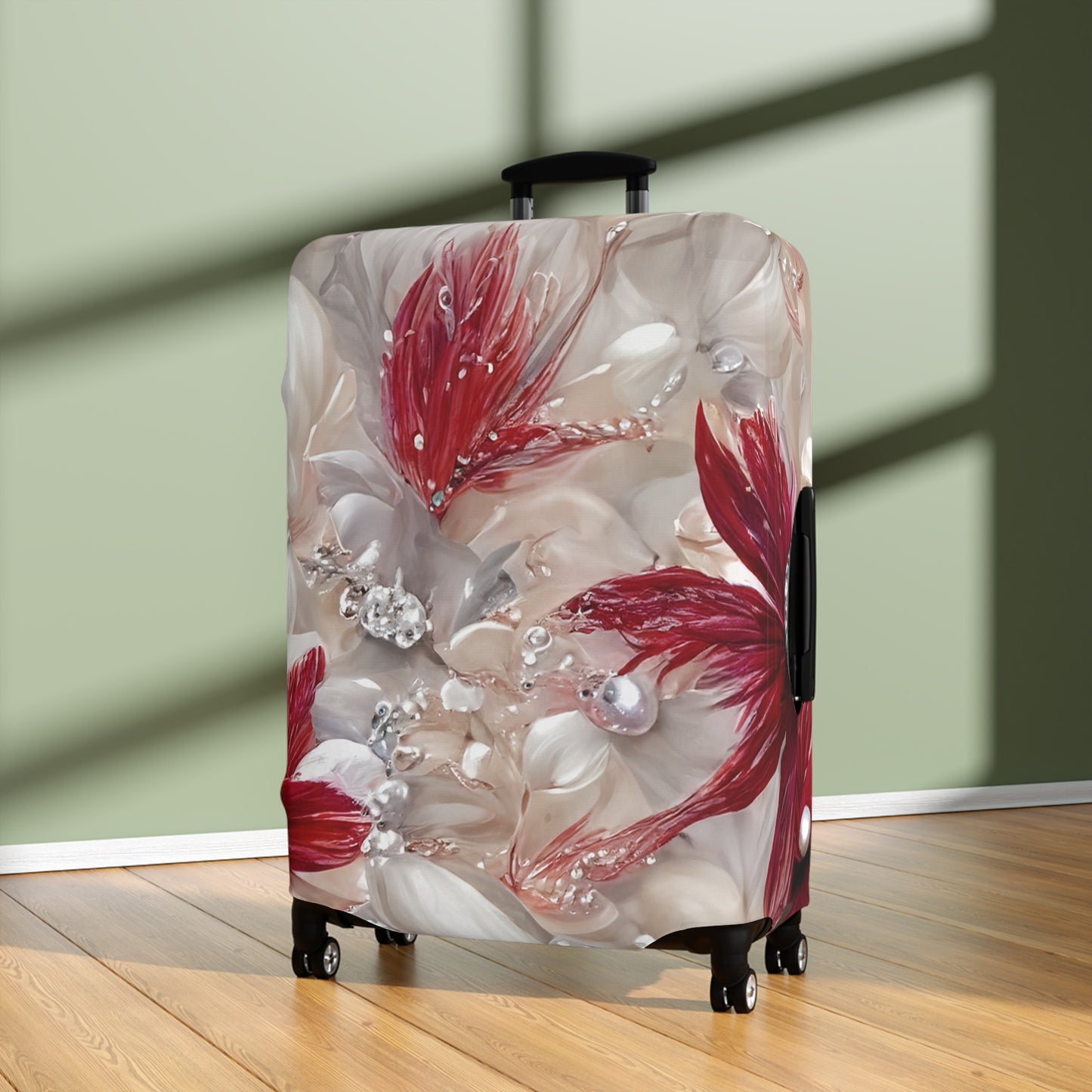 Luggage Cover, Red Floral