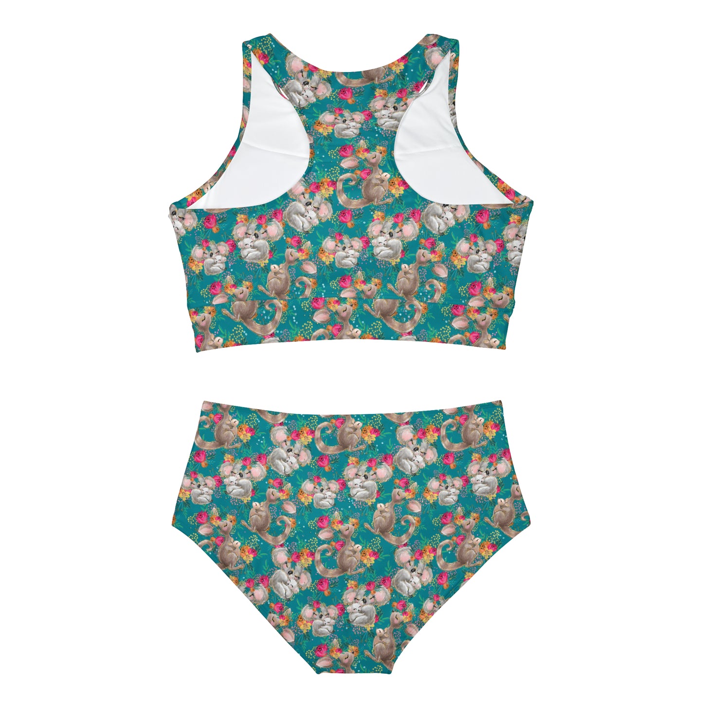 Australian Koala and Kangaroo, Women's Sporty Bikini Set