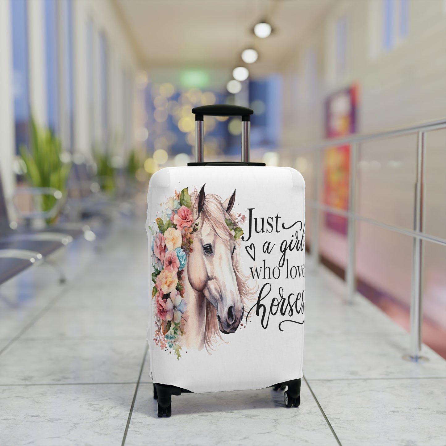 Luggage Cover, Just a Girl Who Loves Horses, awd-1075