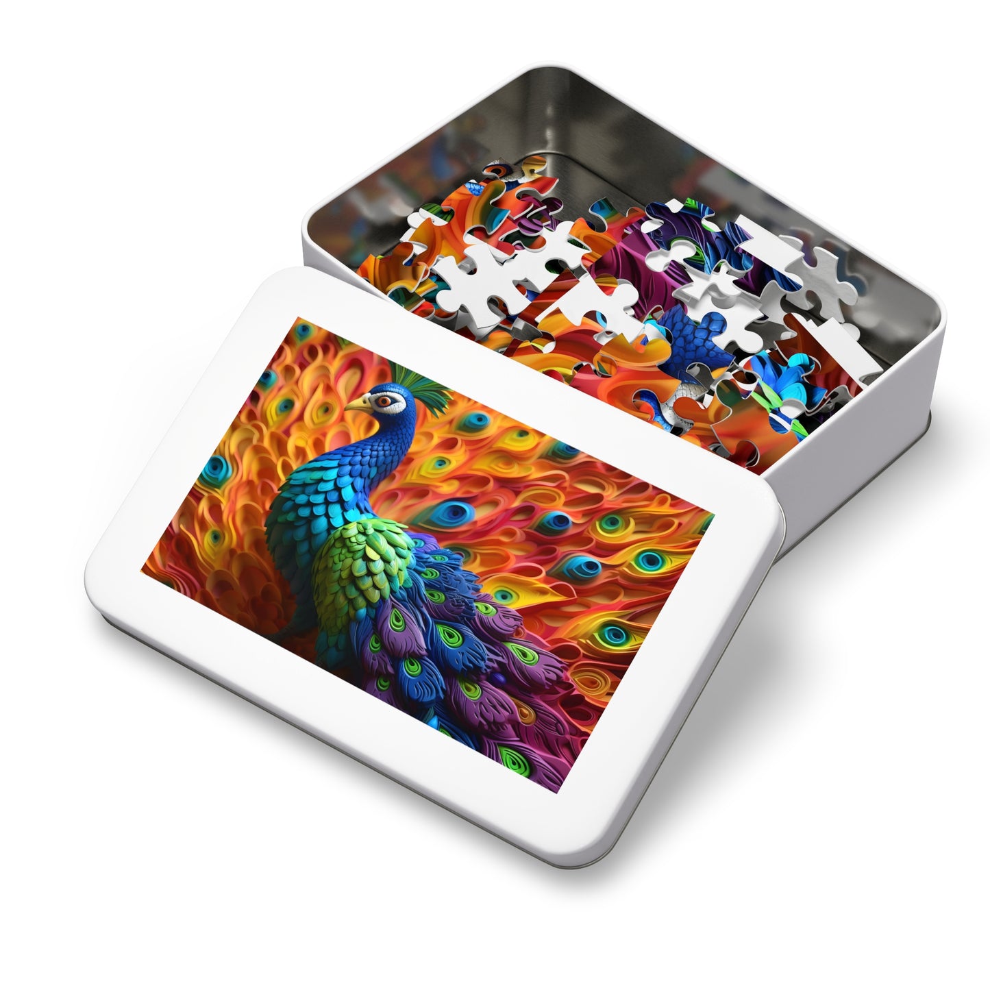 Puzzle, Peacock, Personalised/Non-Personalised (30, 110, 252, 500,1000-Piece) awd-575