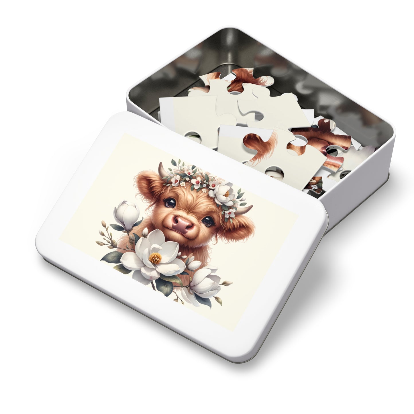 Jigsaw Puzzle, Highland Cow, Personalised/Non-Personalised (30, 110, 252, 500,1000-Piece)