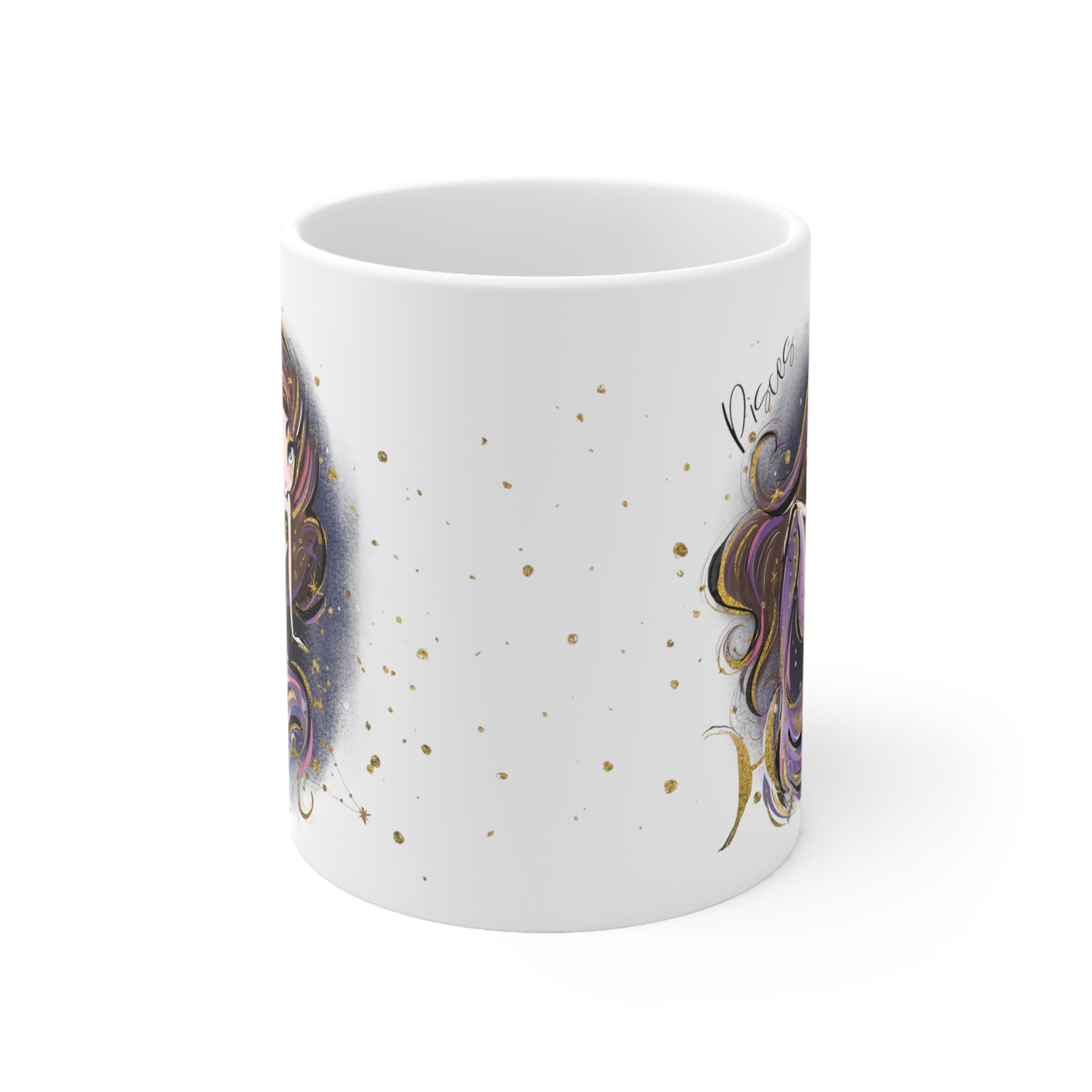 Personalised/Non Personalised Zodiac Sign, Pisces, Ceramic Mug 11oz