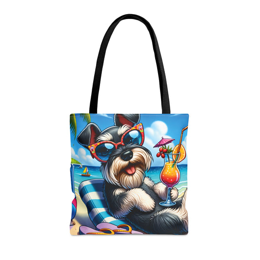 Tote Bag, Dog on Beach, Miniature Schnauzer, Tote bag, awd-1226