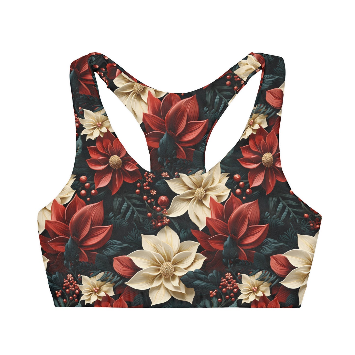 Girls' Double Lined Seamless Sports Bra Poinsettia