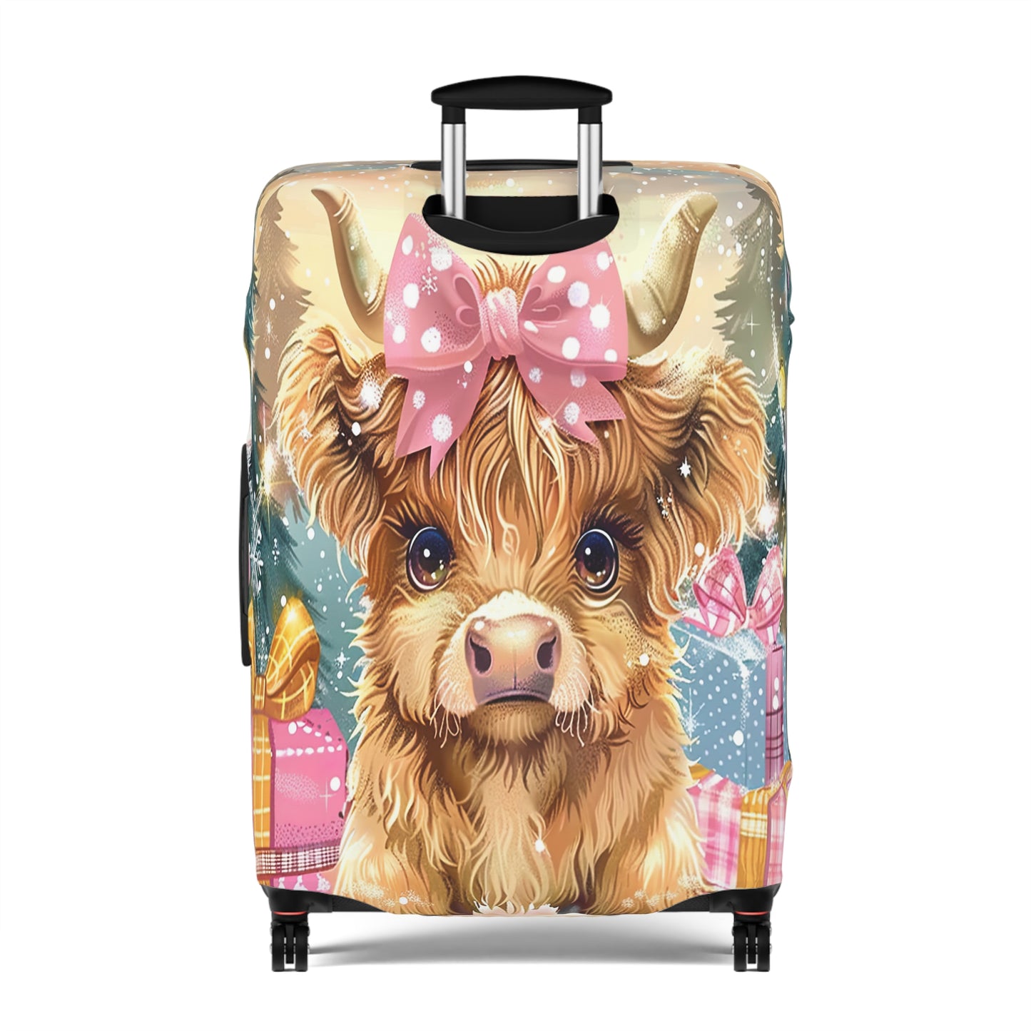 Luggage Cover, Christmas, Highland Cow, awd-3104