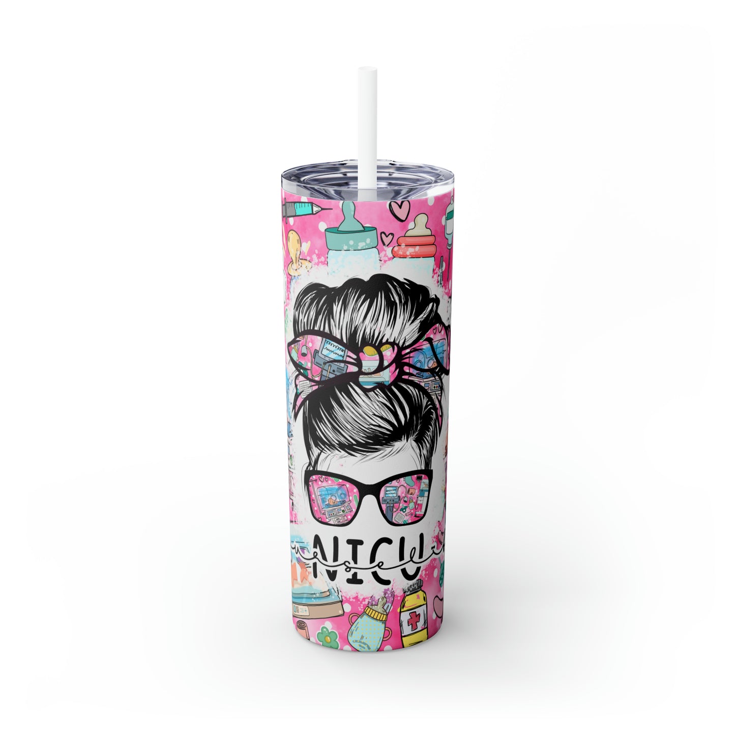 Skinny Tumbler with Straw, 20oz, NICU Nurse