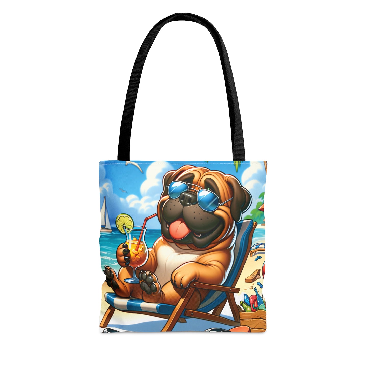 Tote Bag, Dog on Beach, BullMastiff, Tote bag, awd-1101