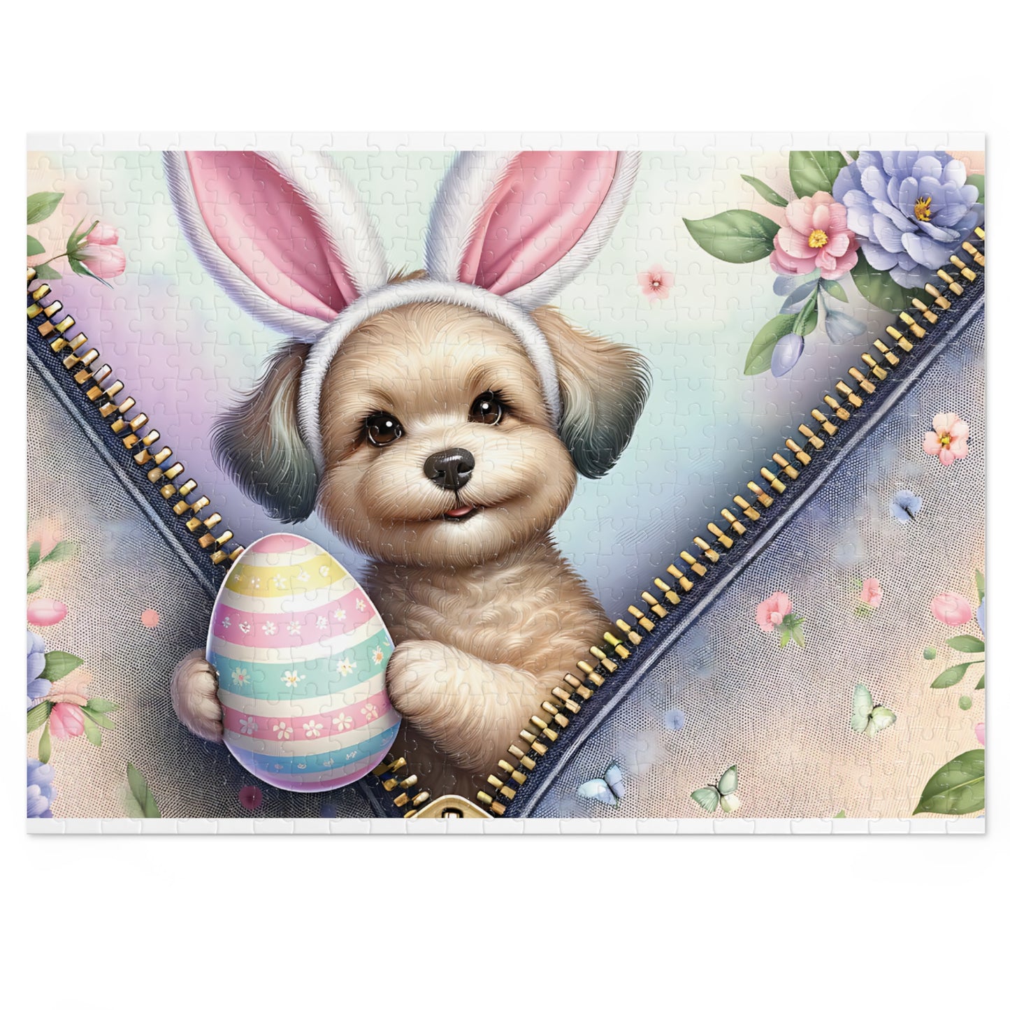 Jigsaw Puzzle, Easter, Dog with Bunny Ears, Personalised/Non-Personalised (30, 110, 252, 500,1000-Piece)