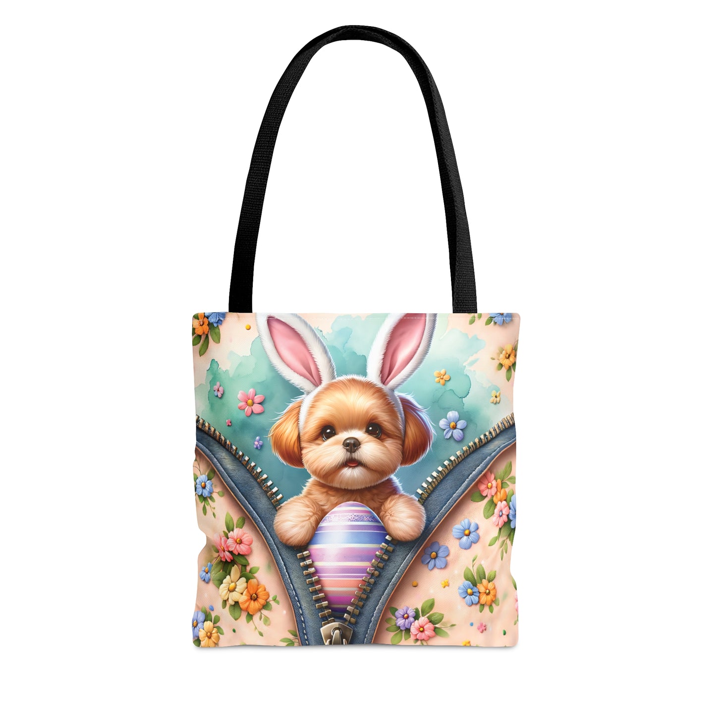 Tote Bag, Easter, Cute Dog with Bunny Ears, Personalised/Non-Personalised Tote bag