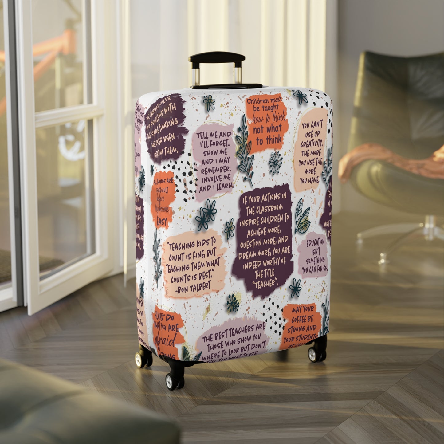 Luggage Cover, Teacher, Affirmations, awd-1439