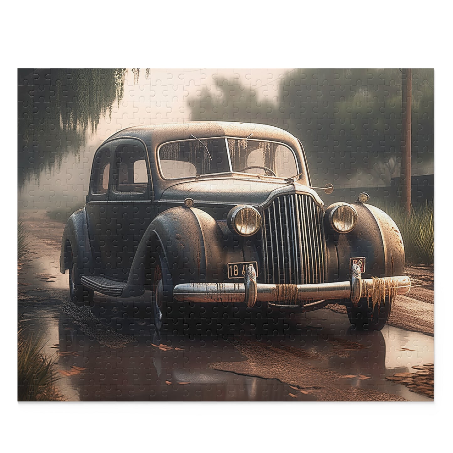 Personalised/Non-Personalised Puzzle, Vintage Car (120, 252, 500-Piece)