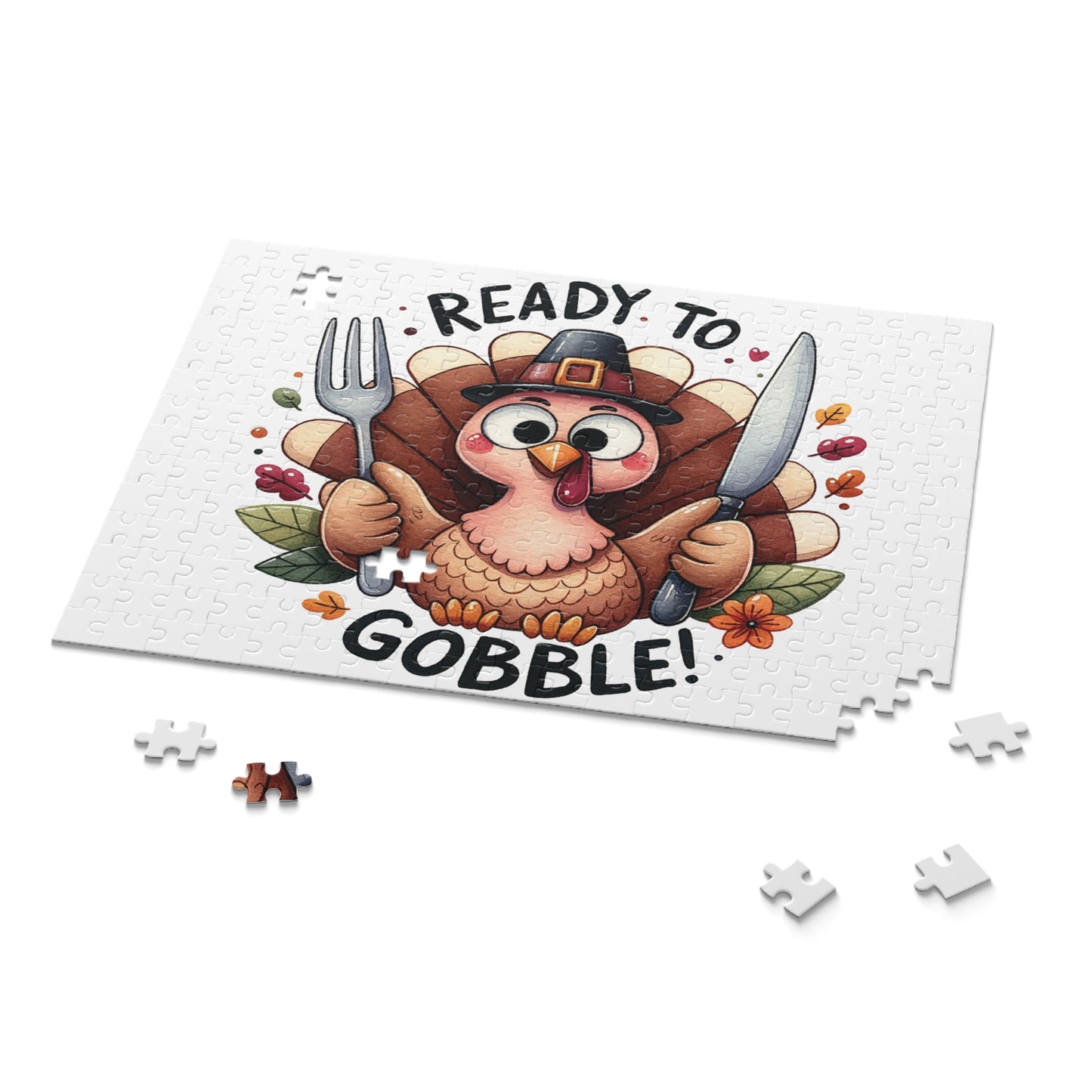 Personalised/Non-Personalised Puzzle, Thanks Giving,  Turkey, Ready To Gobble (120, 252, 500-Piece)