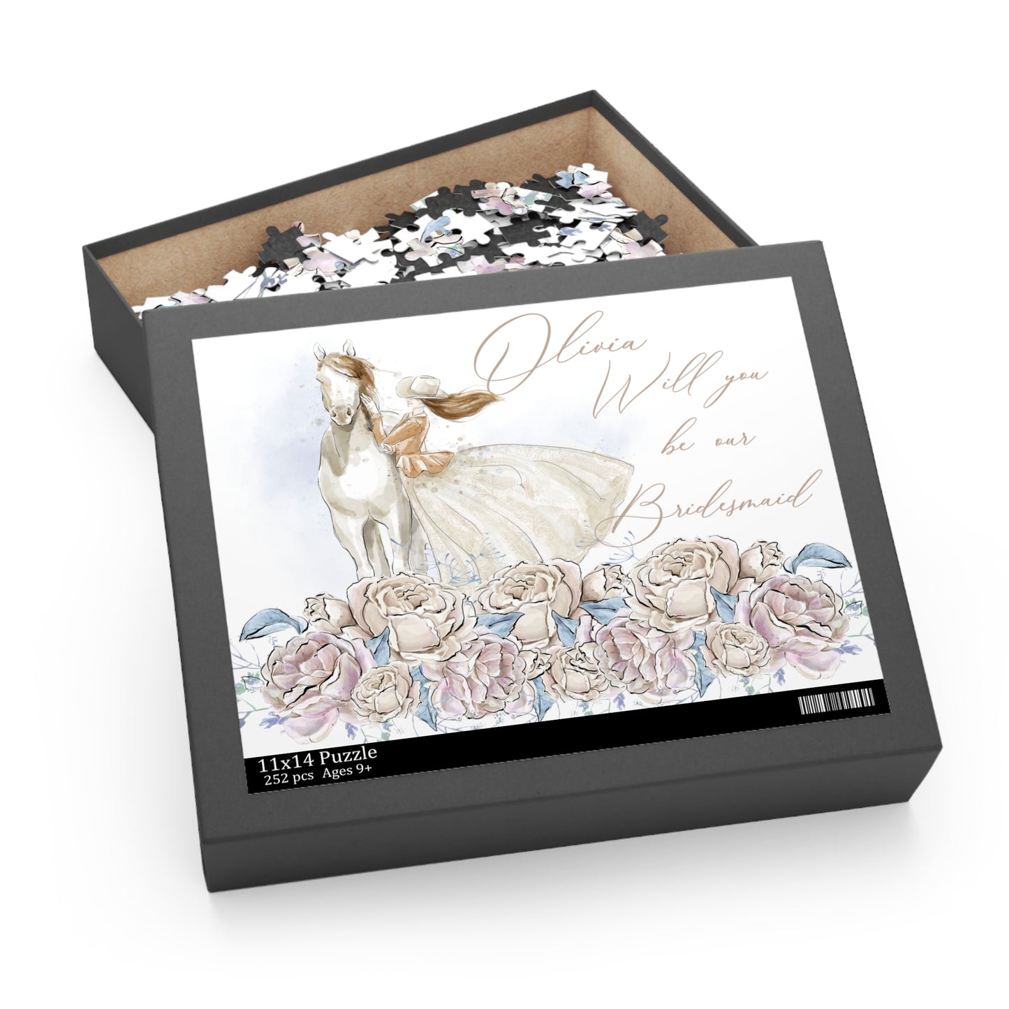 Personalised/Non-Personalised Puzzle, Just a Girl Who Loves Horses, Will you be my Bridesmaid (120, 252, 500-Piece)