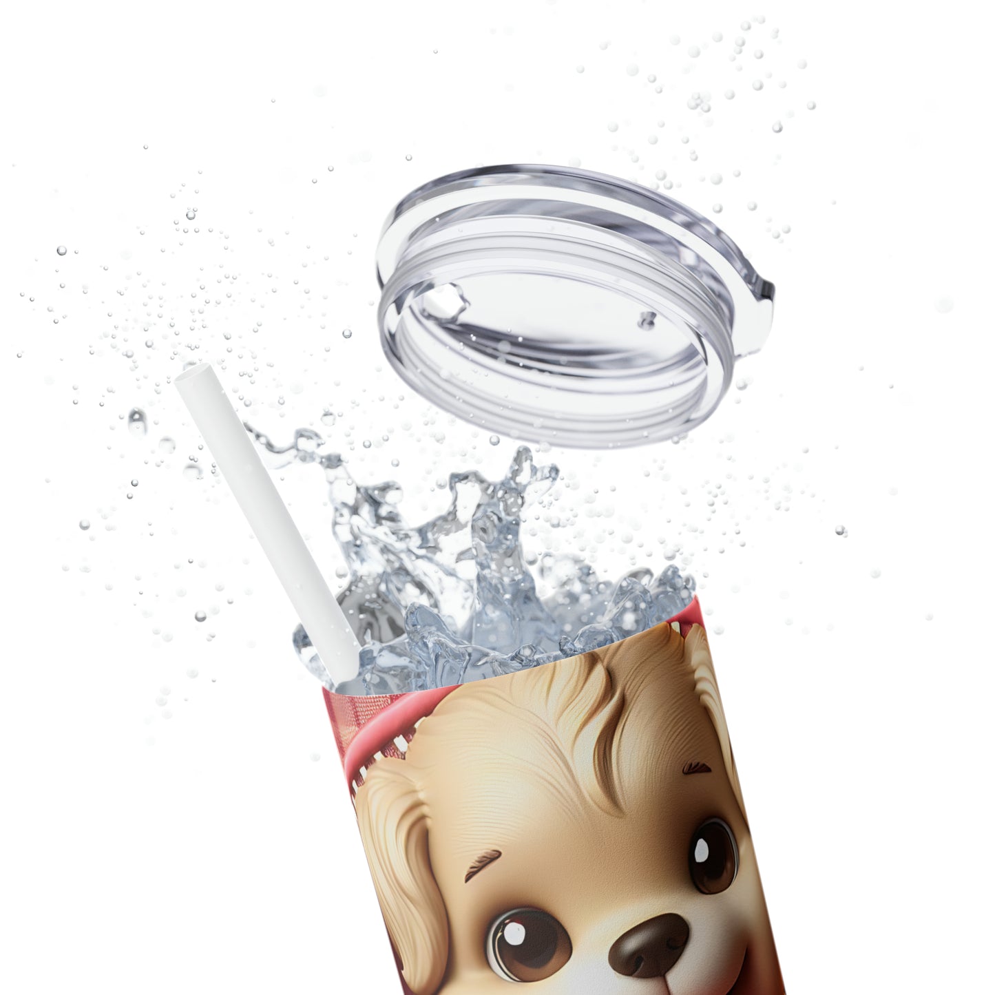 Skinny Tumbler with Straw, 20oz, Dog, Valentines Day, awd-942