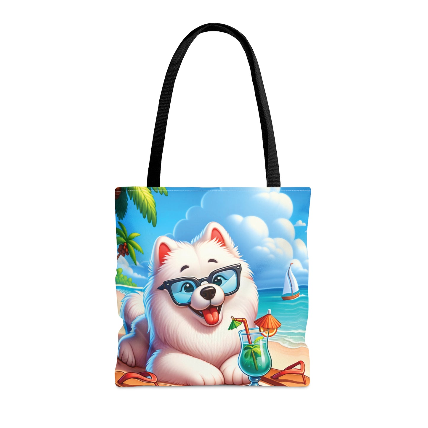 Tote Bag, Dog on Beach, Samoyed, Tote bag,  awd-1240