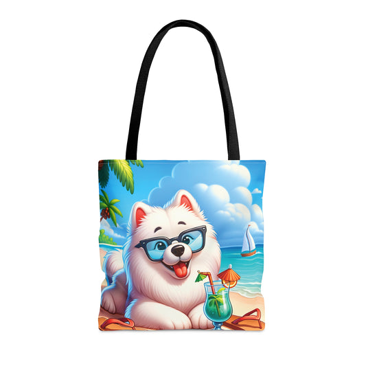 Tote Bag, Dog on Beach, Samoyed, Tote bag,  awd-1240