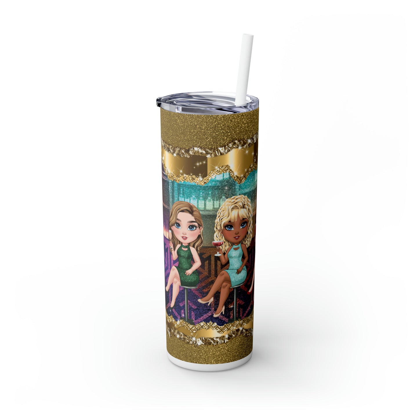 Skinny Tumbler with Straw, 20oz Bar, Personalized, If we get Caught