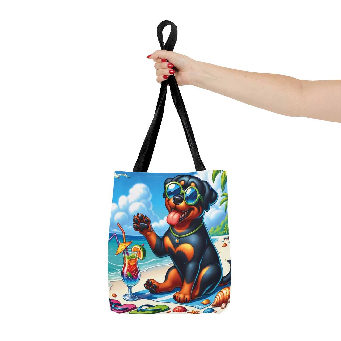 Tote Bag, Dog on Beach, Rottweiler, Tote bag, awd-1237