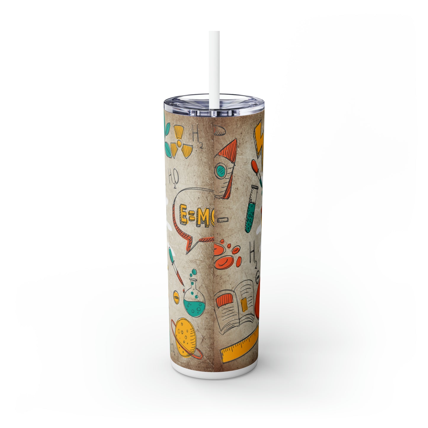 Skinny Tumbler with Straw, 20oz, Teacher