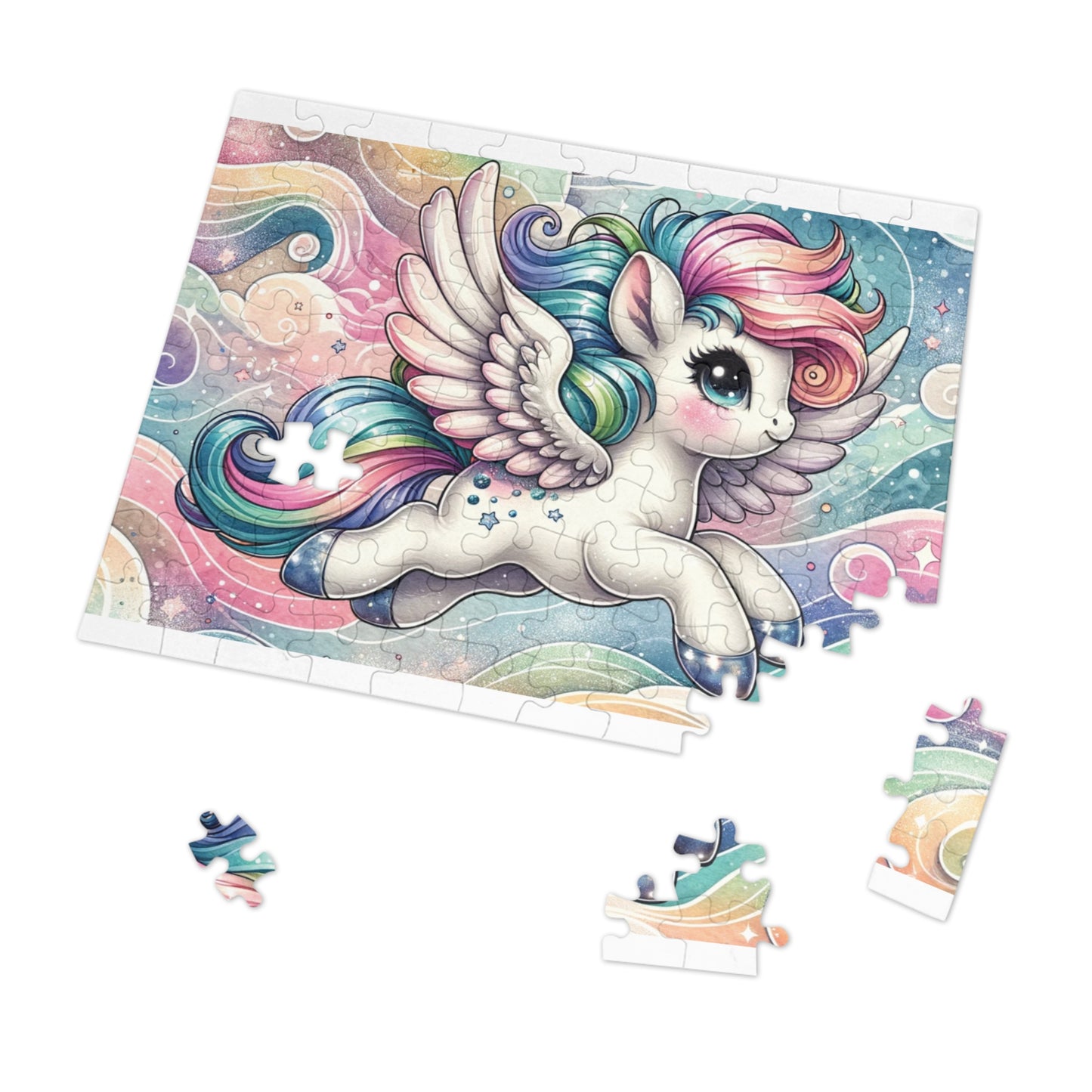 Puzzle, Rainbow Unicorn, Personalised/Non-Personalised (30, 110, 252, 500,1000-Piece) awd-645