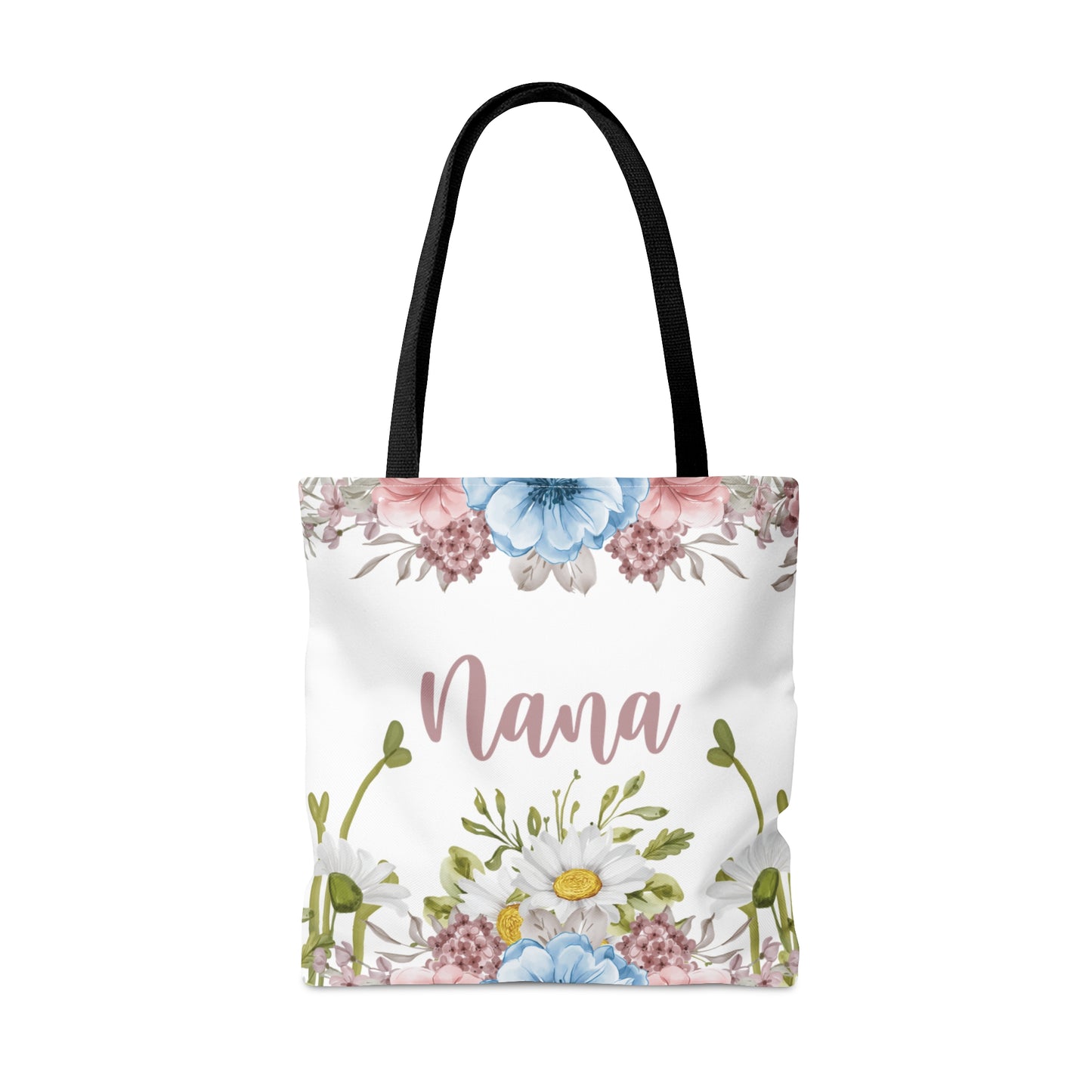 Personalised/Non-Personalised Tote Bag, Floral, Nana, Tote bag