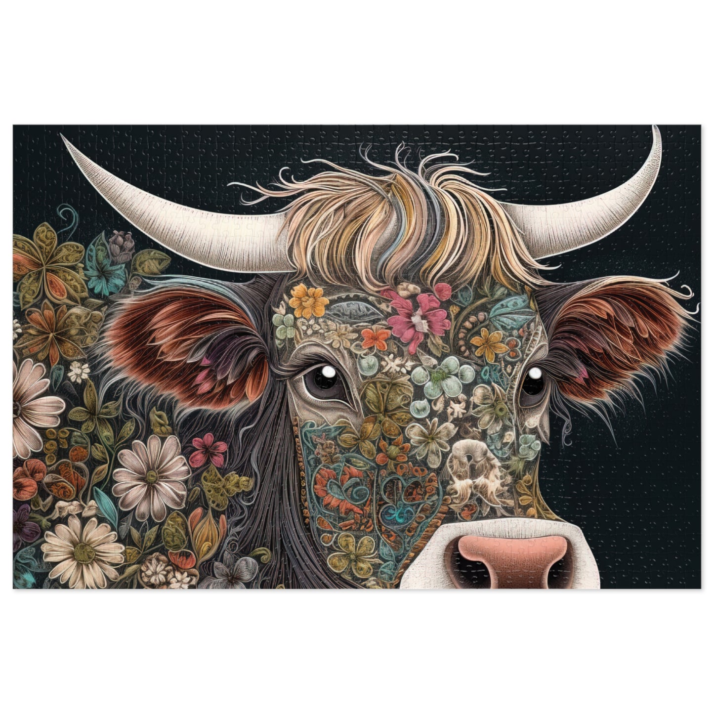 Jigsaw Puzzle, Highland Cow, Personalised/Non-Personalised (30, 110, 252, 500,1000-Piece)