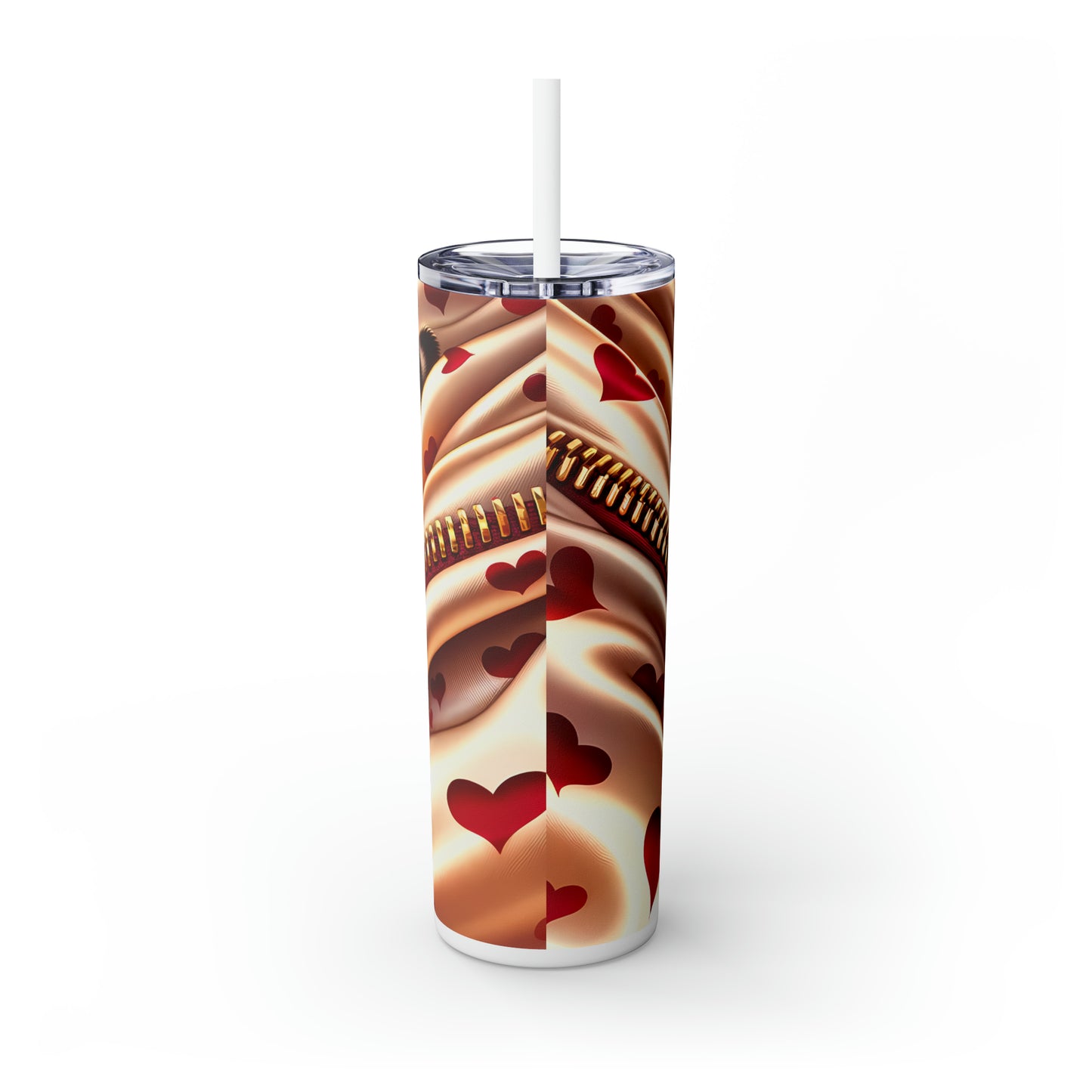 Skinny Tumbler with Straw, 20oz, Cat, Valentines Day, awd-934