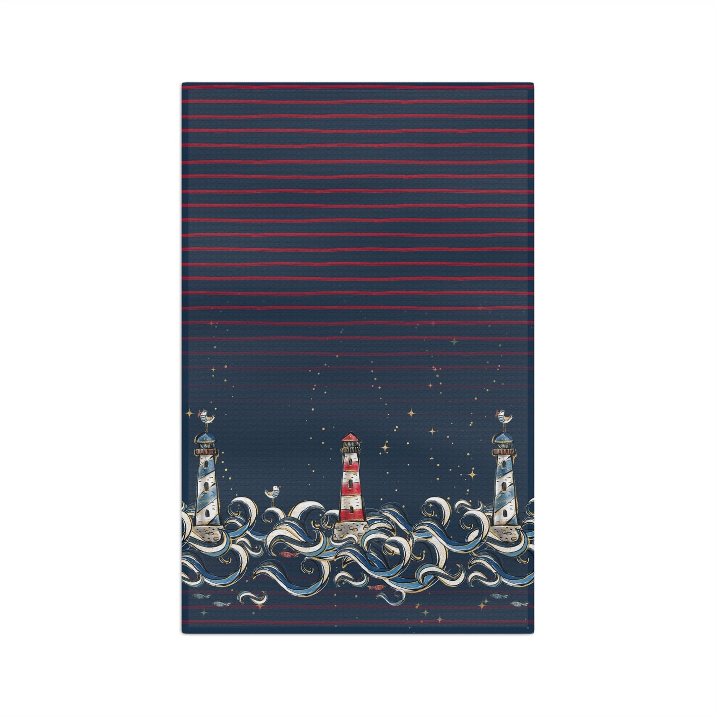 Microfiber Tea Towel, Nautical, Lighthouse