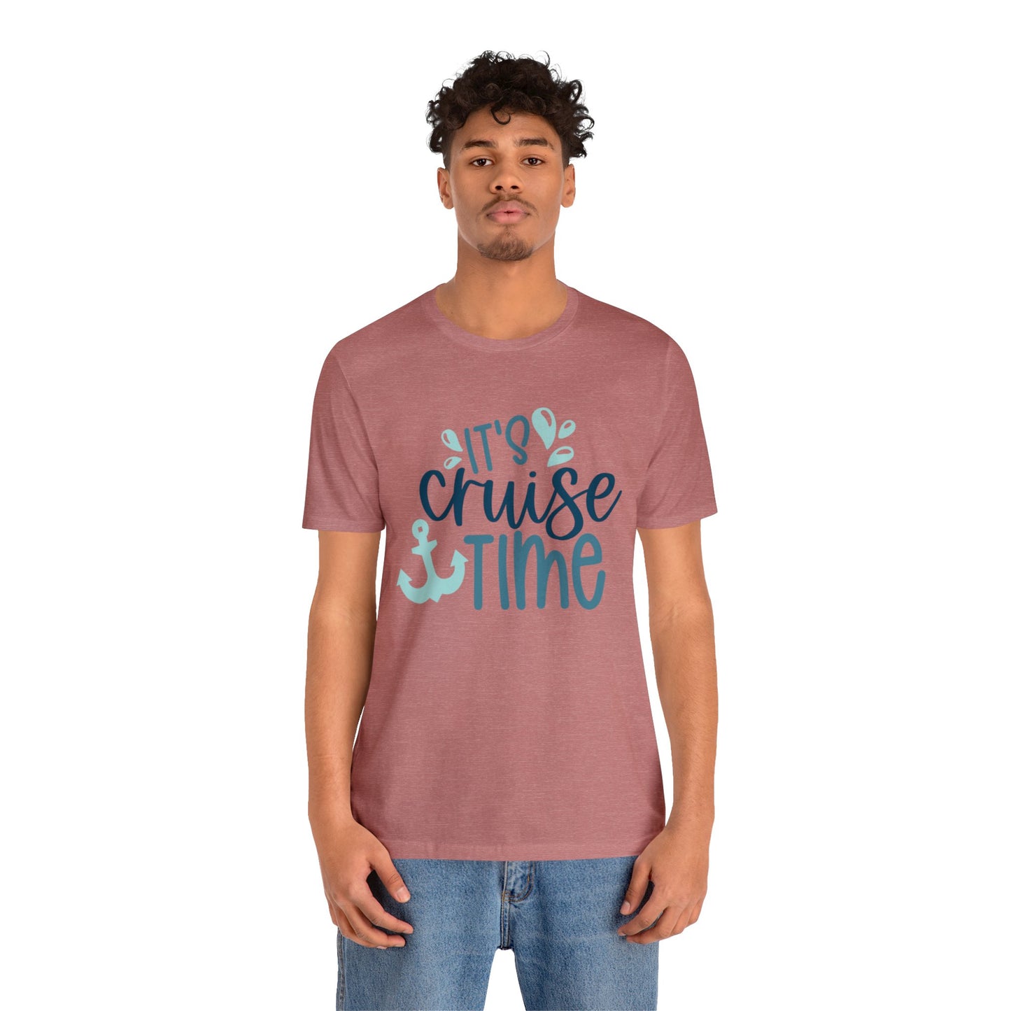 Unisex Adults Jersey Short Sleeve Tee, Cruise Tee, It's Cruise Time, 100% Cotton, Light Fabric 142 g/m²