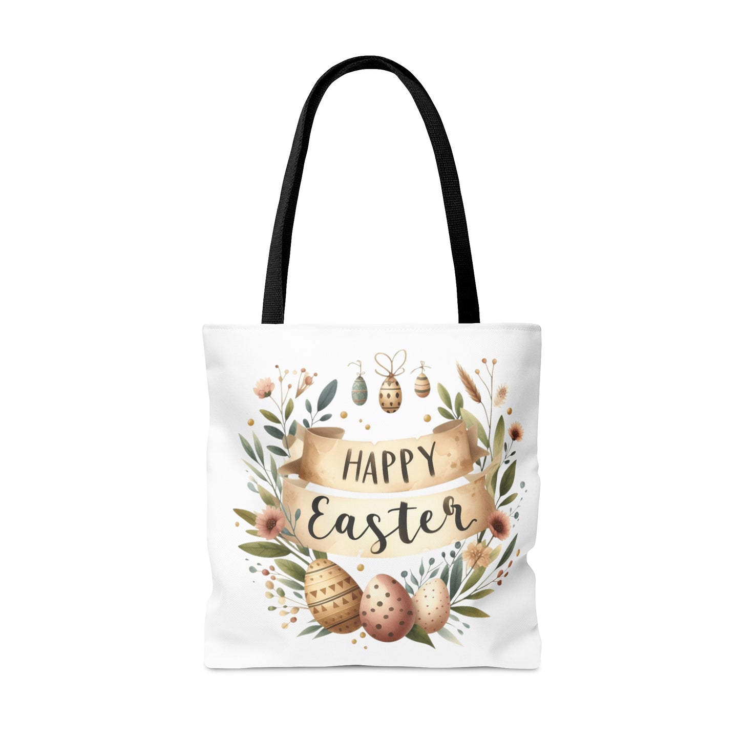 Tote Bag, Happy Easter Wreath, Tote bag, awd-1172